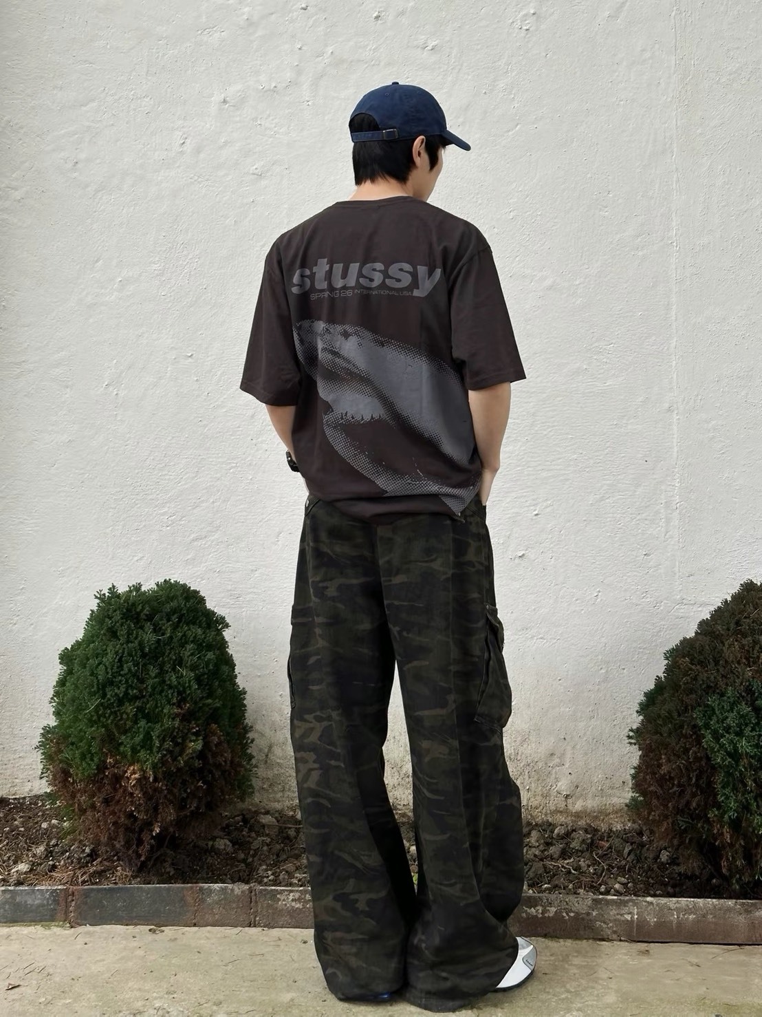 <快速出貨> Stussy SHARK TEE PIGMENT DYED 鯊魚水洗 黑色/白色
