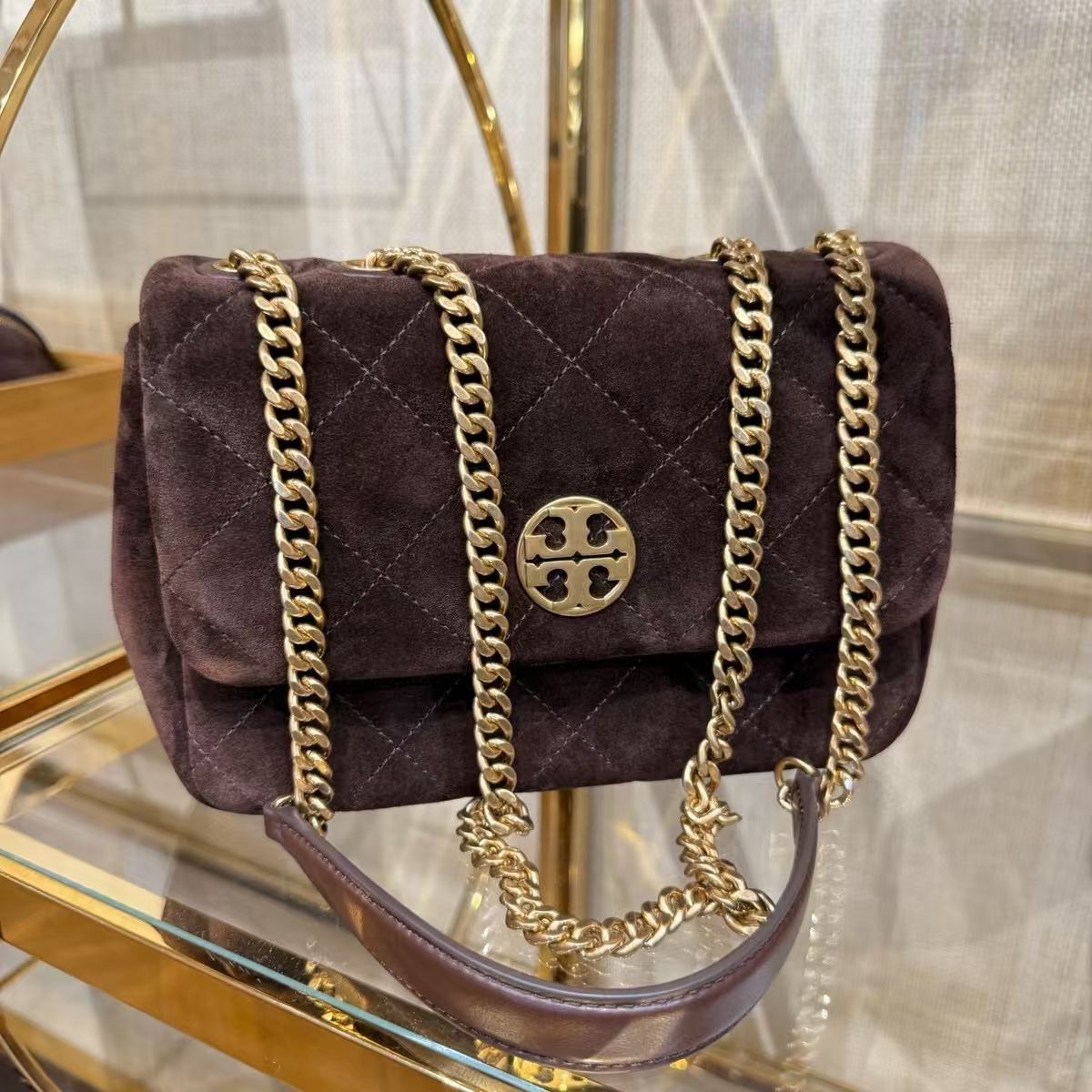 【預購】Tory Burch H050605 深棕色金鏈條手袋