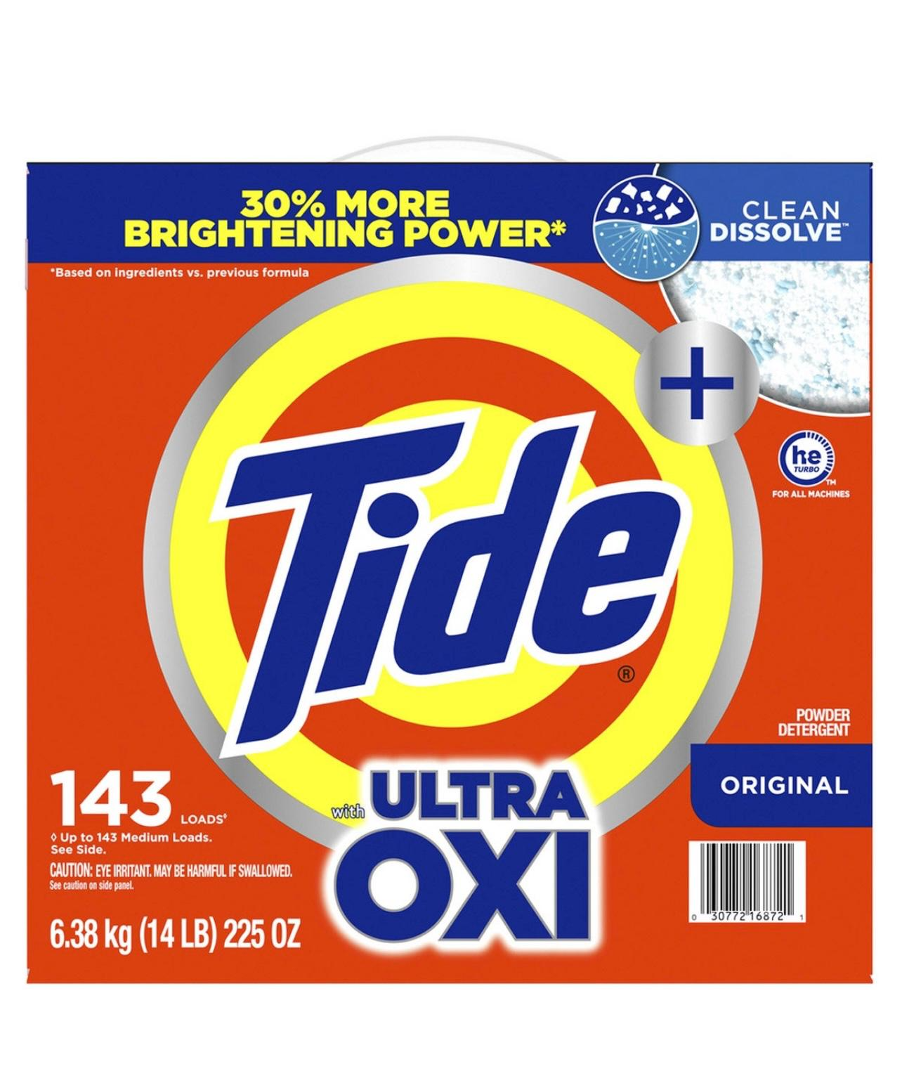 【預購】Tide H050659 Ultra OXI 強力去漬活氧洗衣粉 — 143次(6.38kg)
