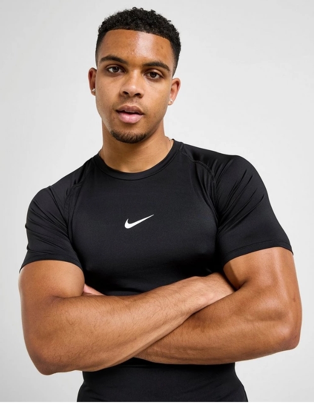 男款 NIKE PRO DRI FIT 黑色 短袖 小勾 排汗 運動 健身 緊身 籃球 束衣【FB7933-010】