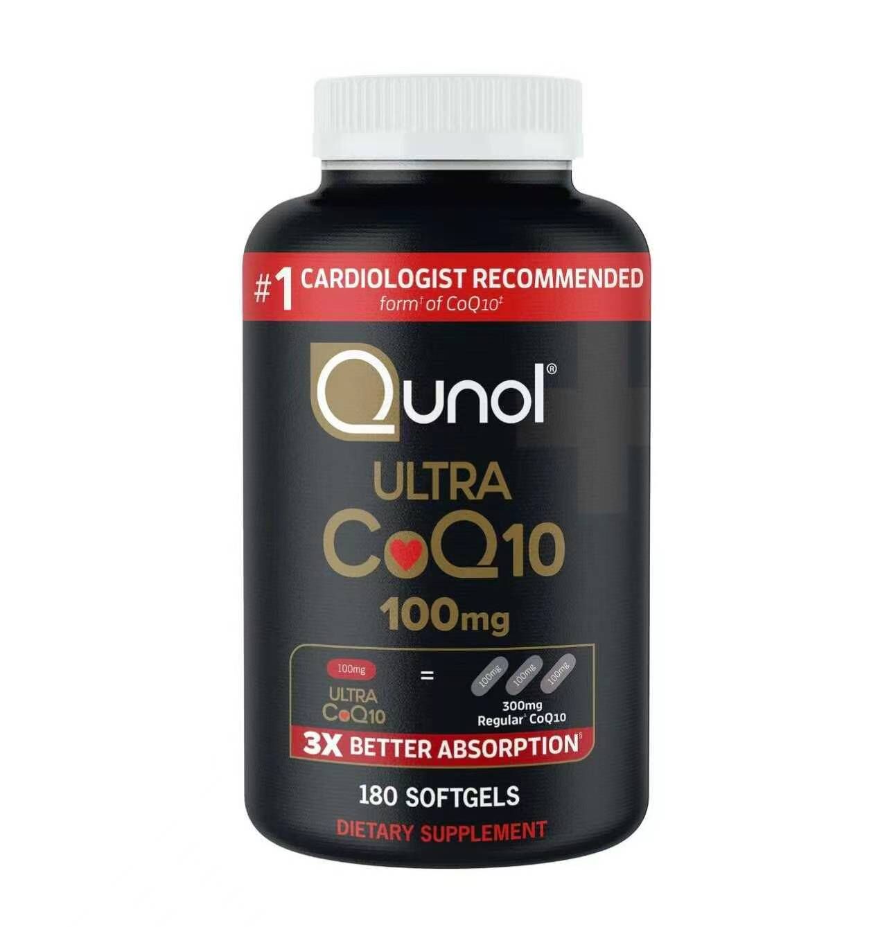 【預購】Qunol  H050670 Ultra CoQ10 高吸收輔酶心臟保健軟膠囊 (100mg 180粒裝)