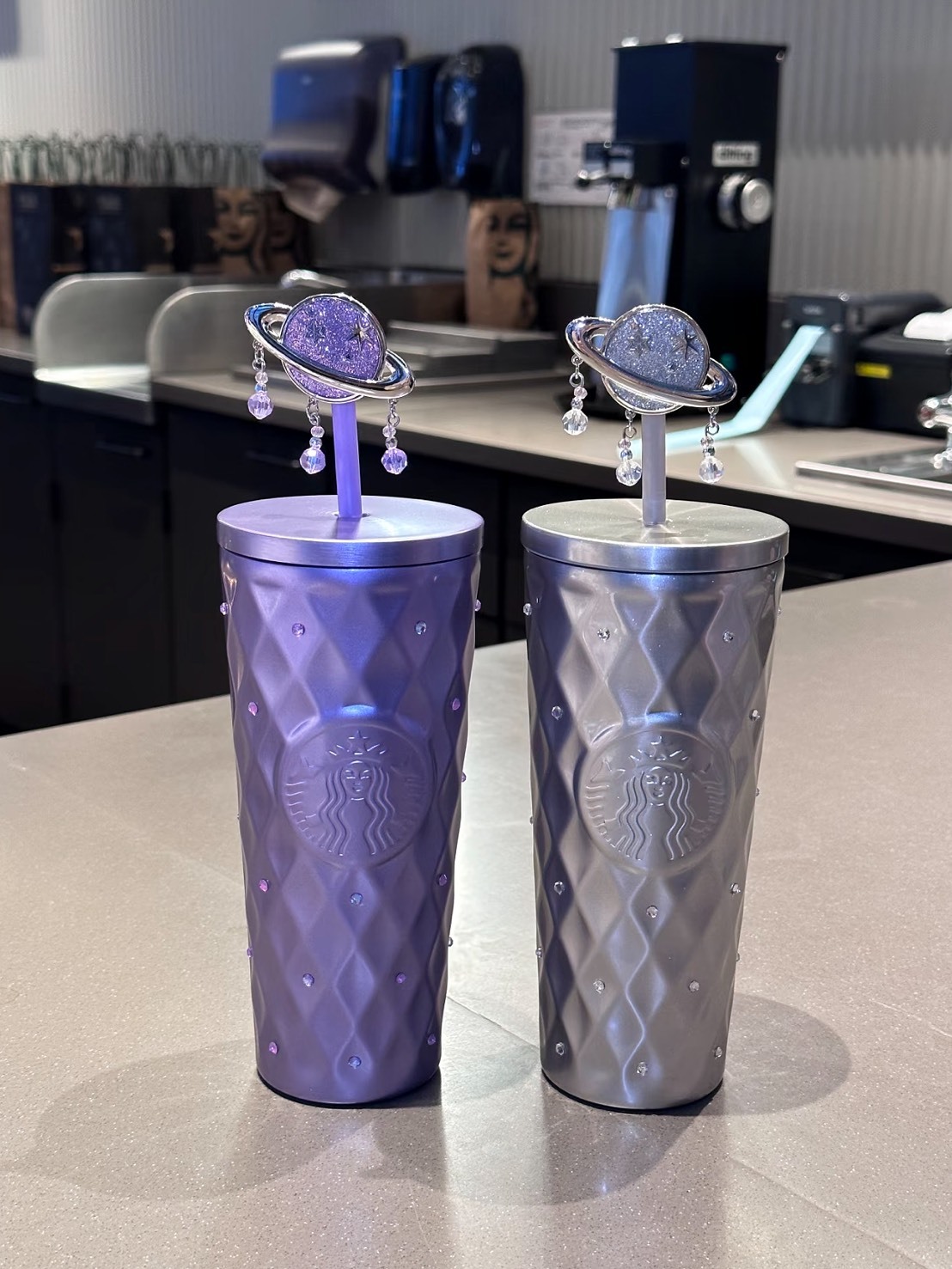 STARBUCKS 星巴克 西太后造型 銀河 貓眼 水鑽杯 600ML