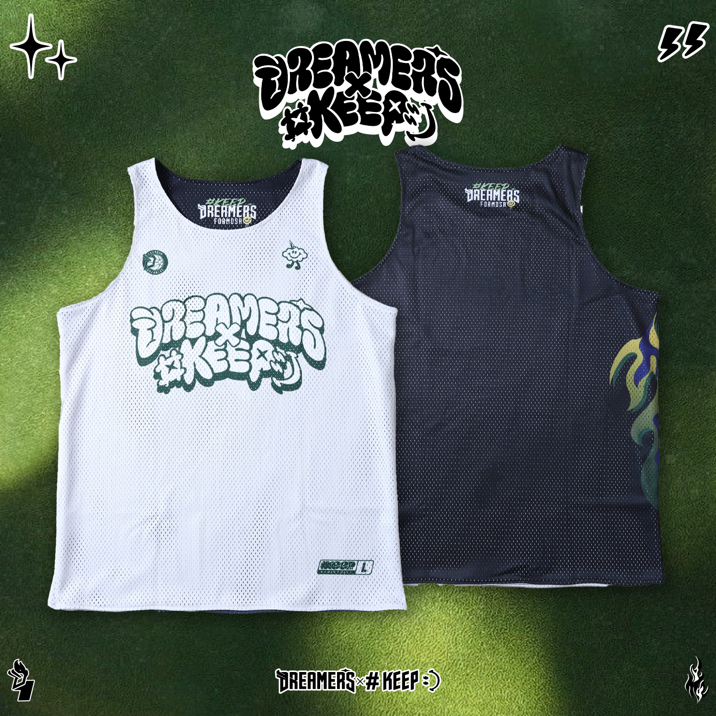 #KEEP x DREAMERS夢想家 聯名款 夢想之焰 雙面 籃球 背心【KS345】