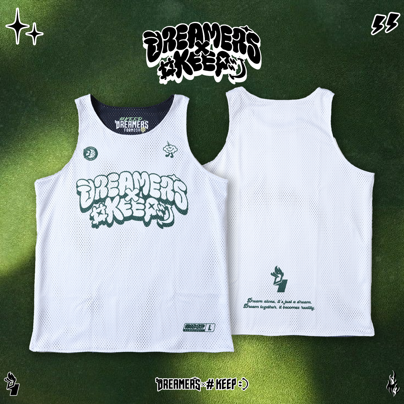 #KEEP x DREAMERS夢想家 聯名款 夢想之焰 雙面 籃球 背心【KS345】