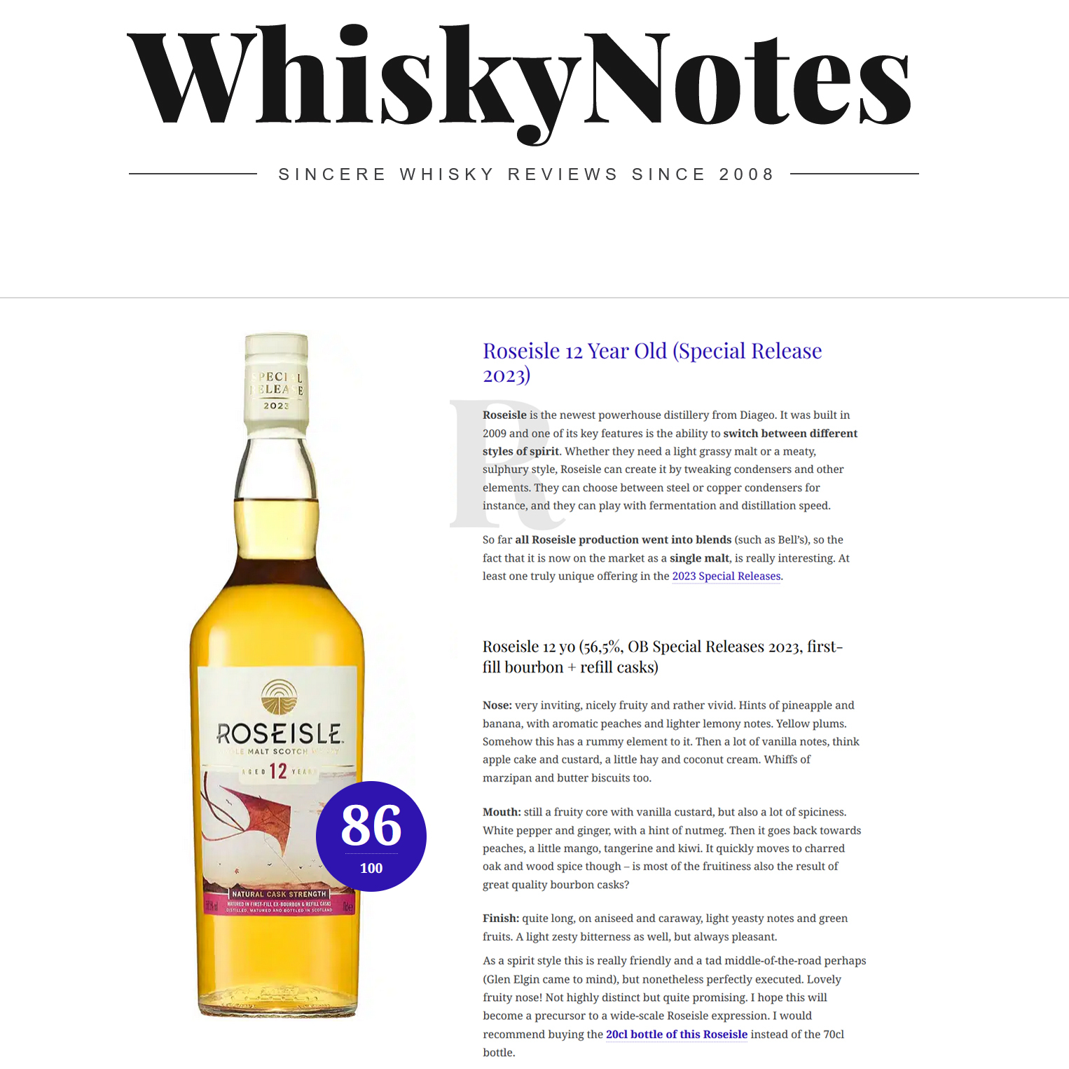 Roseisle 12 Years Old Diageo Special Release 2023 56.5%