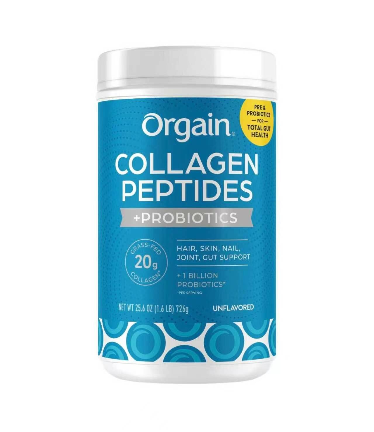【預購】Orgain H050678 益生菌膠原蛋白粉726g