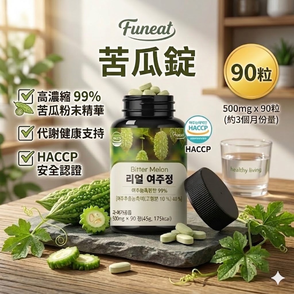 【直播】WN050602 Funeat 苦瓜錠 500mg ( 90粒 )