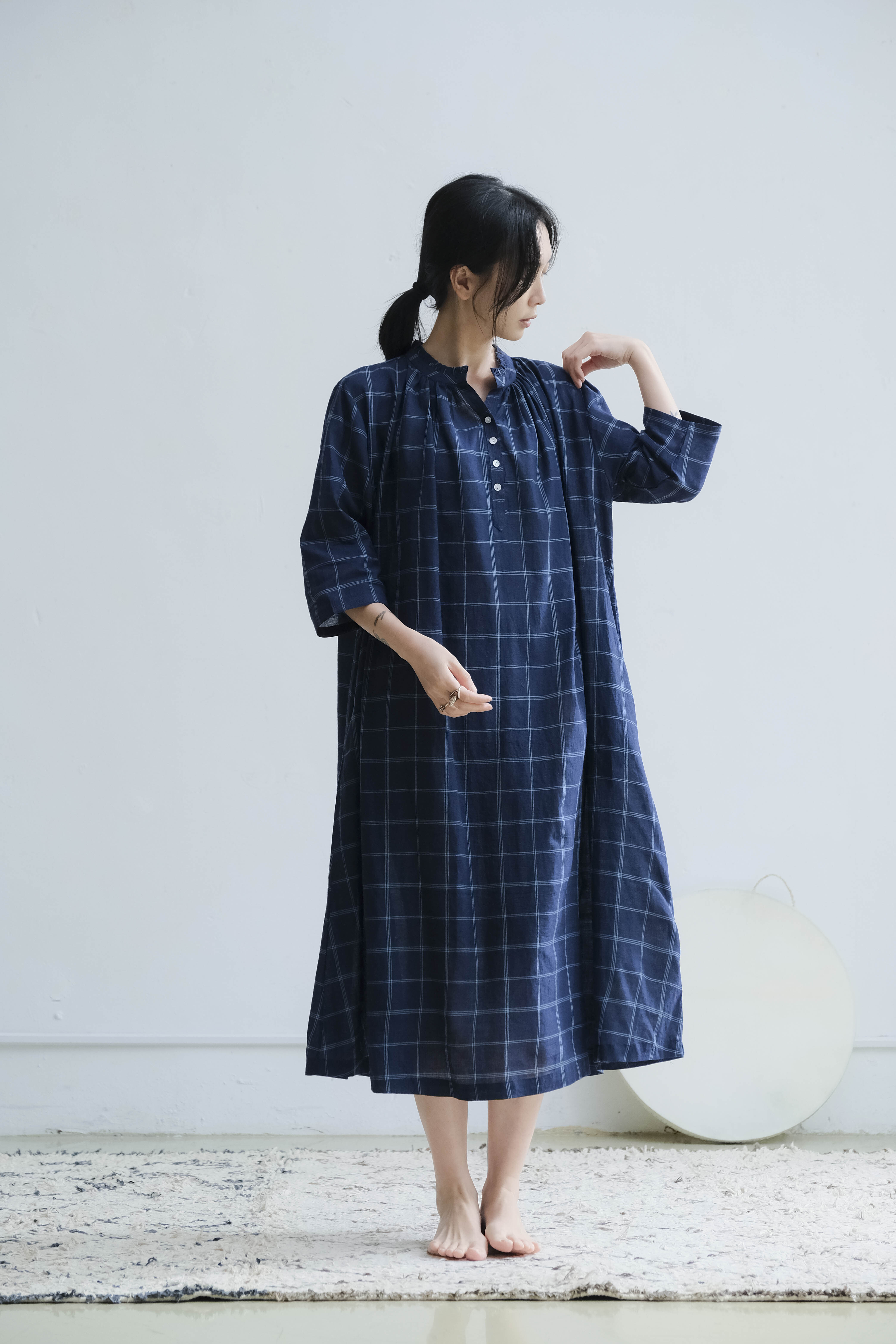 Ujeli Ayesha 洋裝 藍染手織深藍
