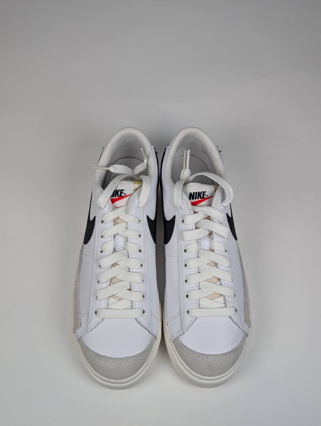 微瑕疵-右後跟黏合處泛黃 DJ0292-101 8.5  NIKE BLAZER LOW 奶油白 黑白 經典 厚底 增高 女鞋