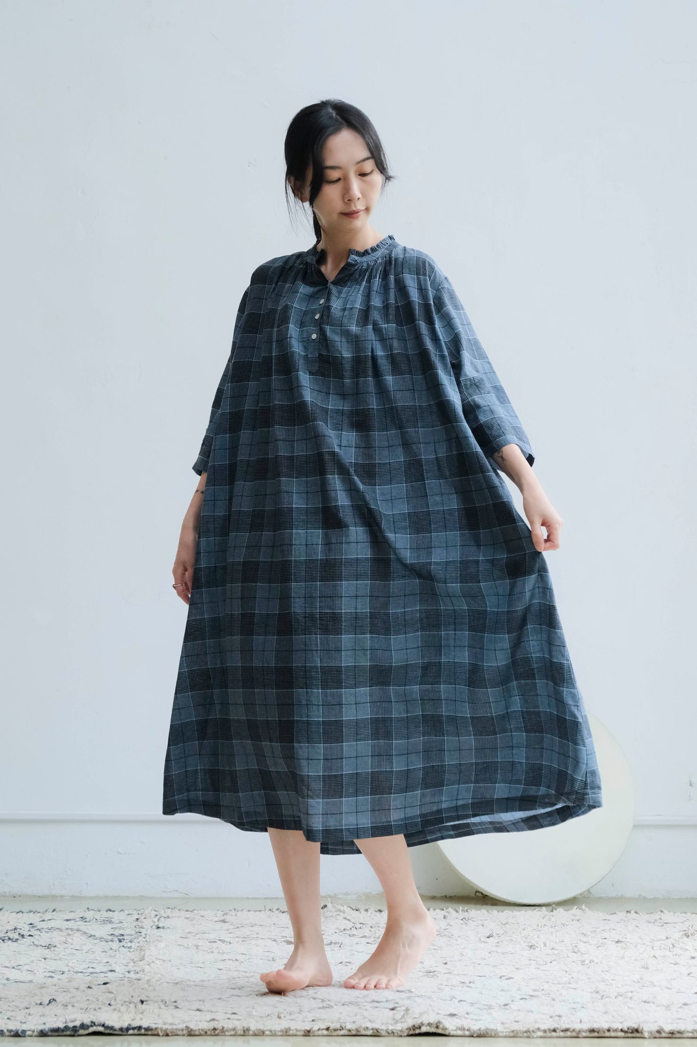 Ujeli Ayesha 洋裝 藍染手織淺藍
