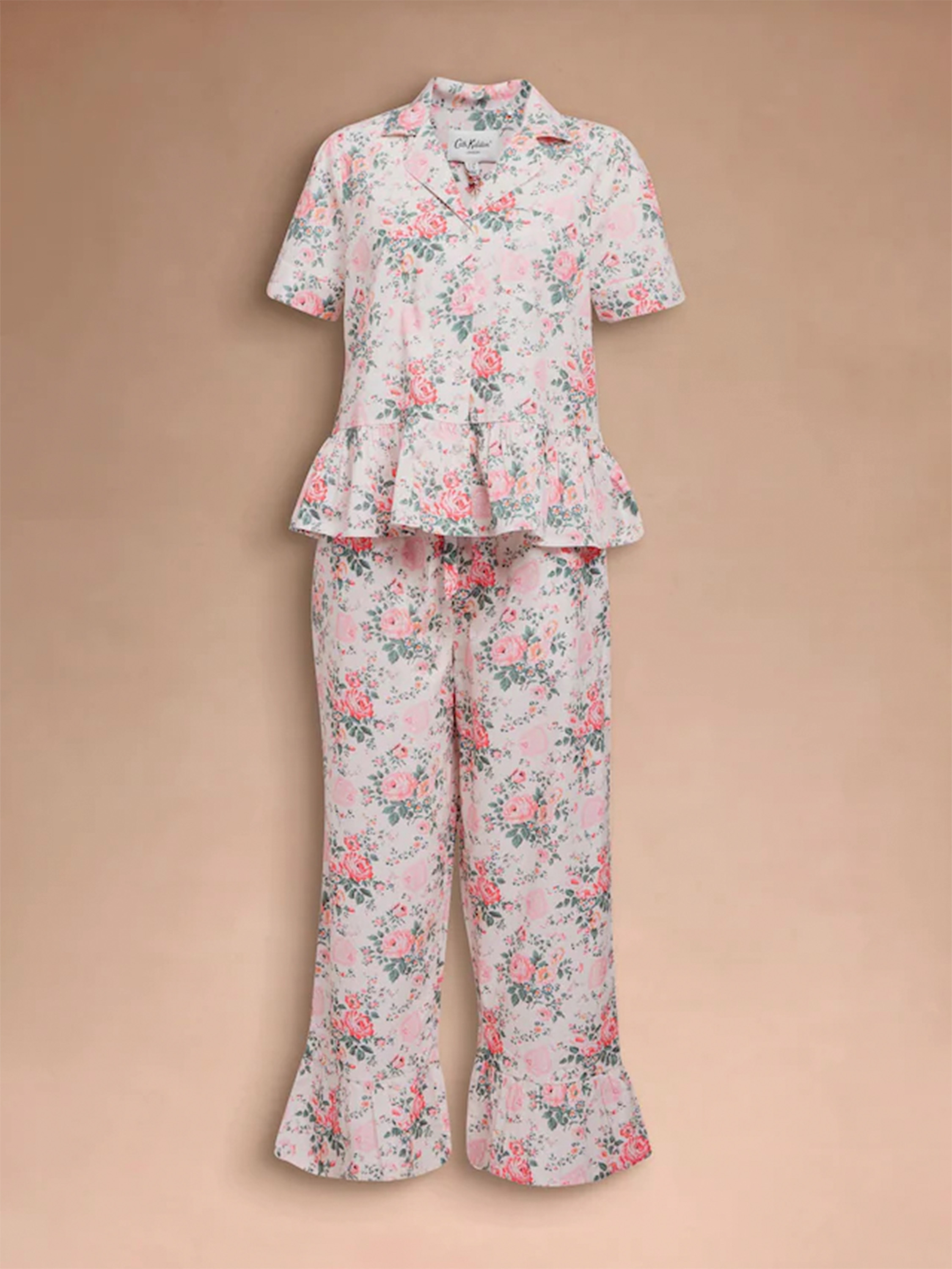 Hackney Rose 荷葉邊短袖長褲睡衣套組