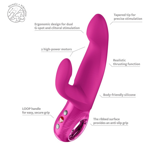 Fun Factory Bi Stronic Immerse 抽插式脈衝兔仔震動器 紫紅色
