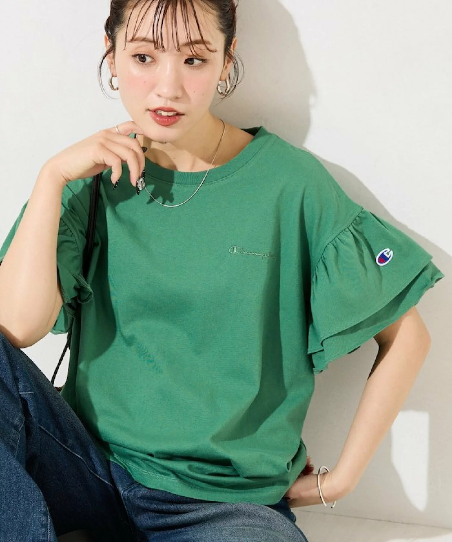 [預購] FREAK’S STORE x Champion 限量版荷葉邊袖上衣