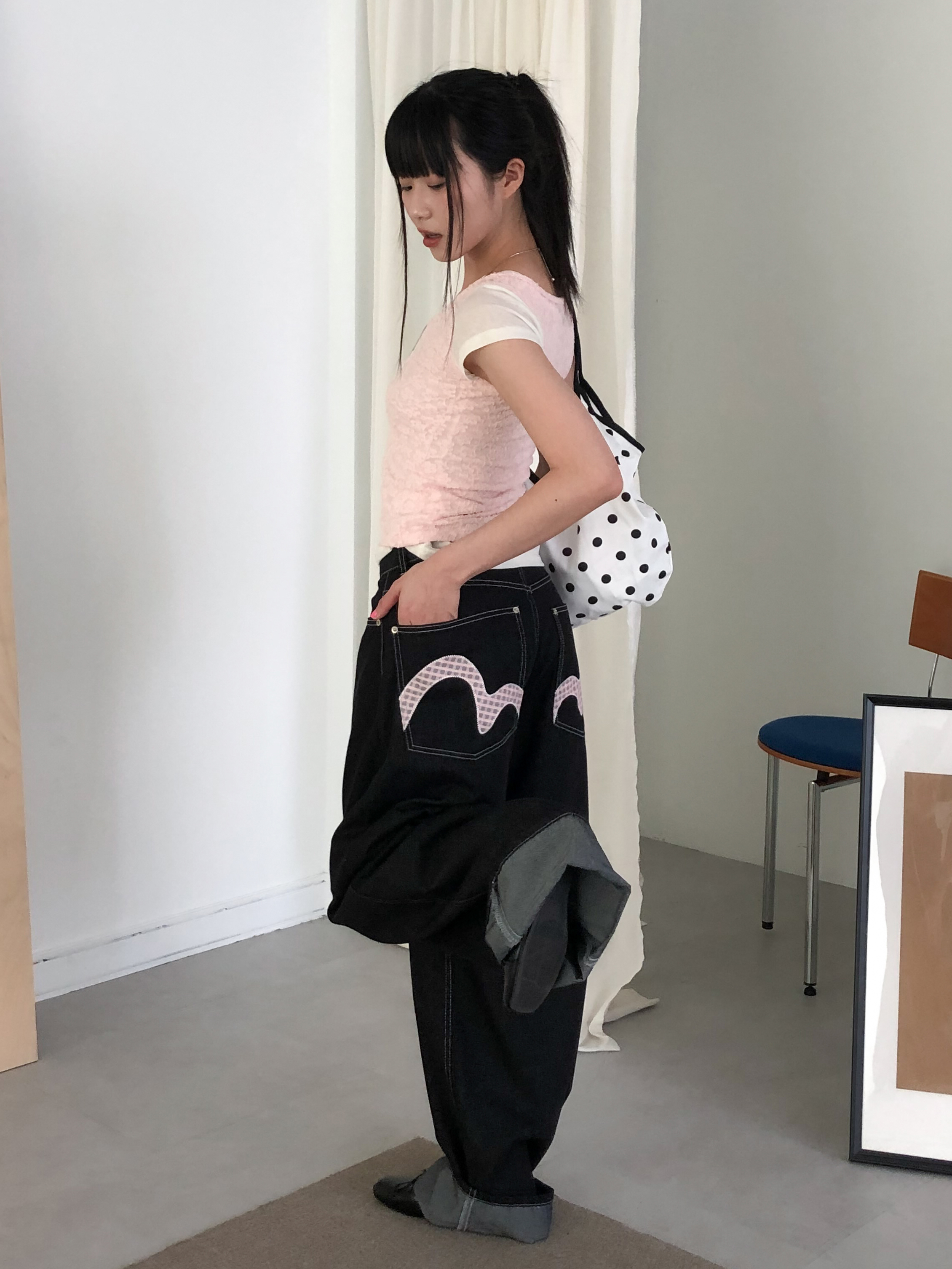 notched pants #單寧褲