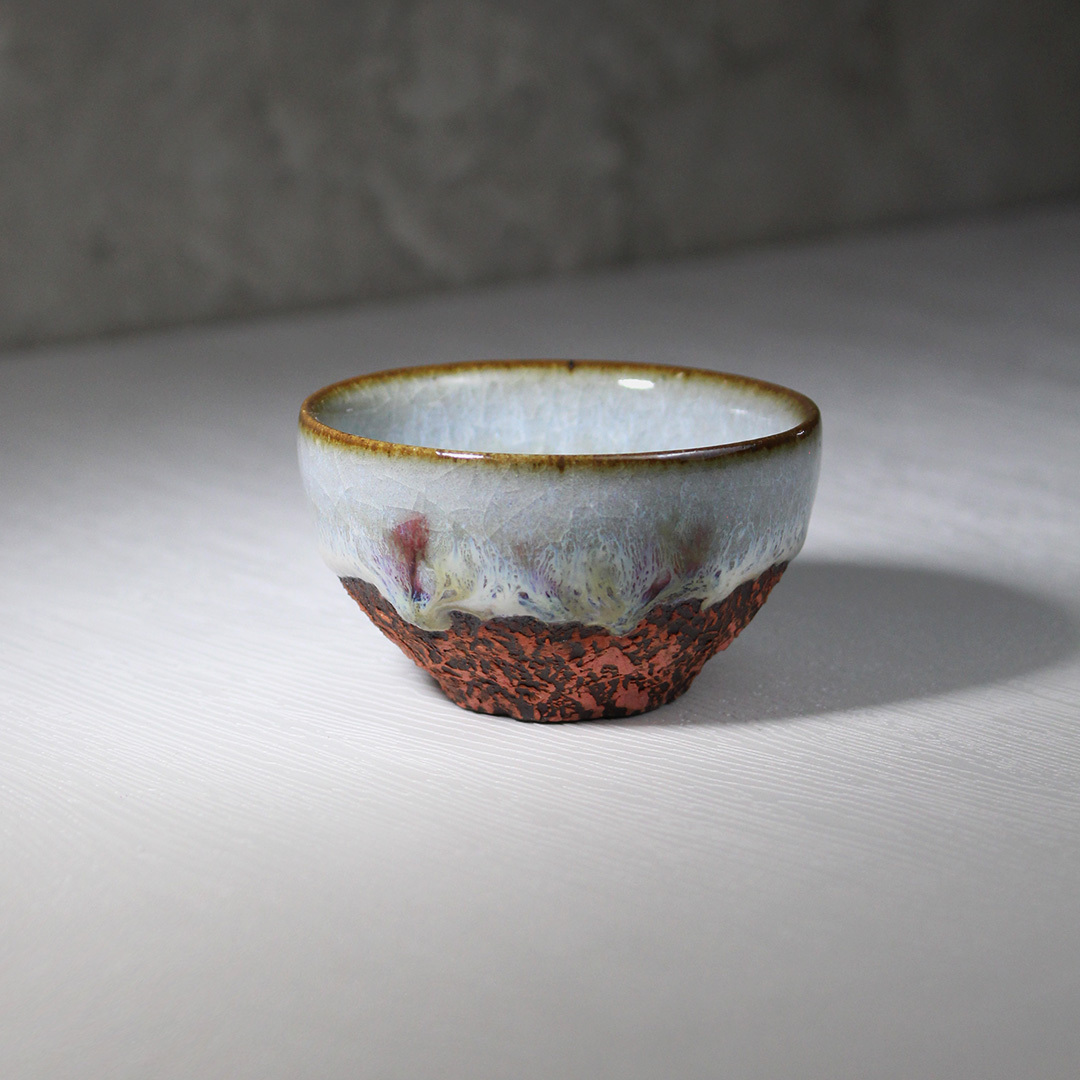 雪韻流釉磚紅品茗杯