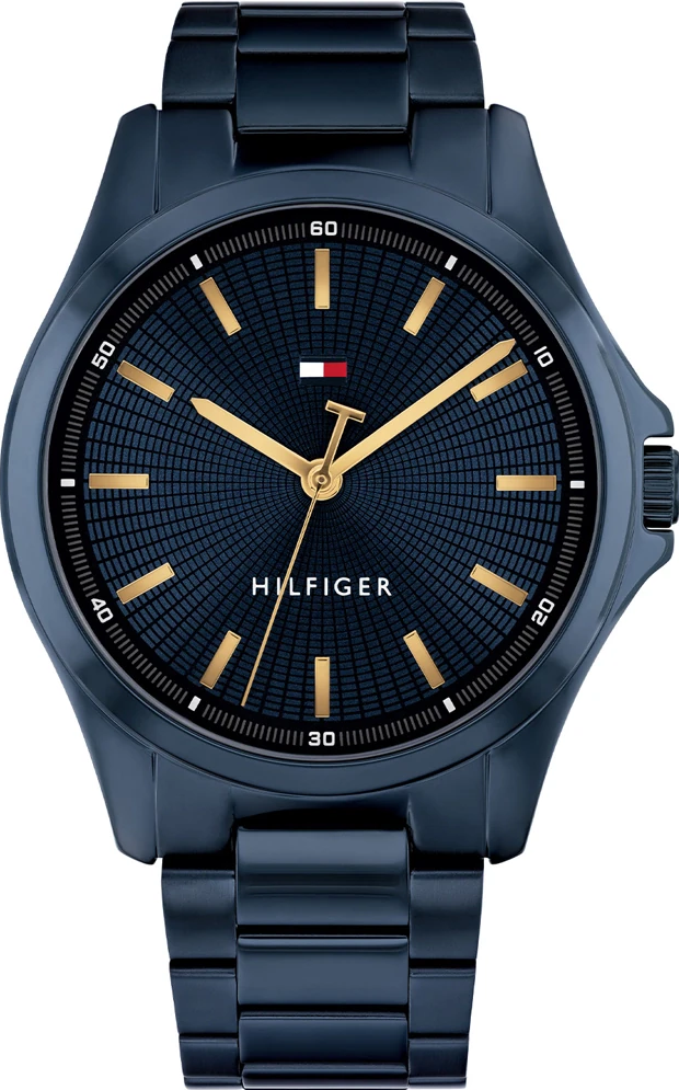 萬年鐘錶 - Tommy Hilfiger  美式休閒藍色亮眼石英不鏽鋼男錶 1710742 錶徑43MM