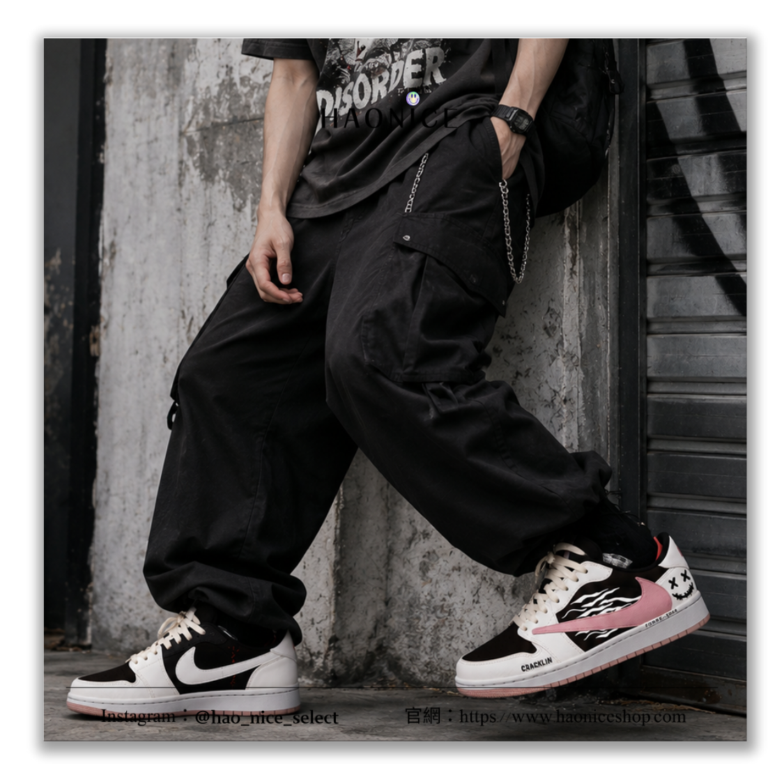 【HAO NICE】客製🎨 Air Jordan 1 x Travis Scott 斑馬紋 叛逆笑臉 黑粉倒勾 板鞋 籃球鞋 假一賠十 配合legit 驗貨