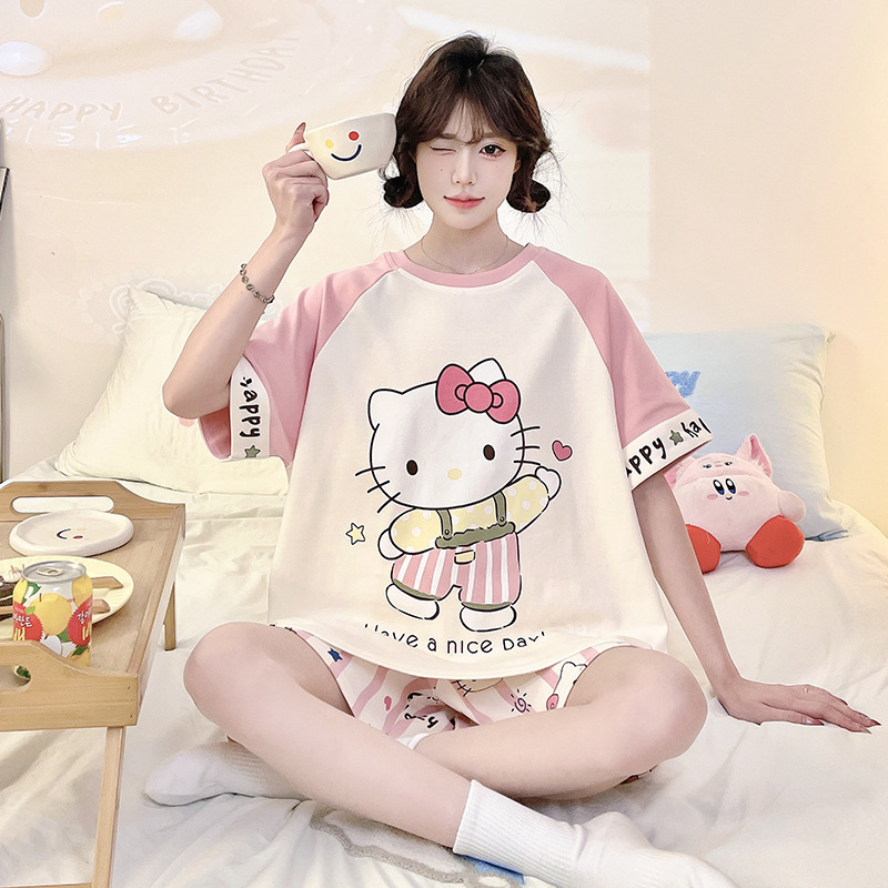 【Hello Kitty】棉質涼爽印花睡衣套裝