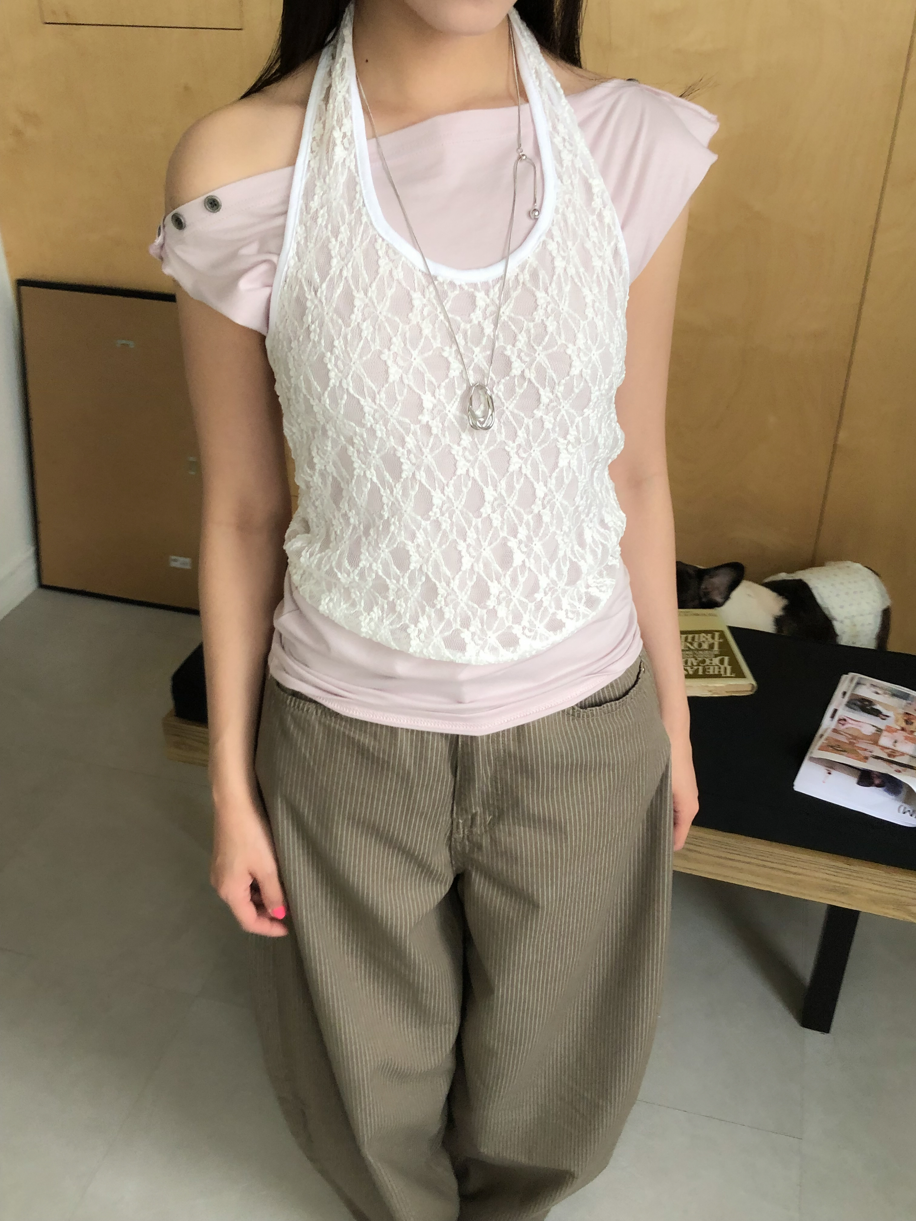 three button tee #上衣