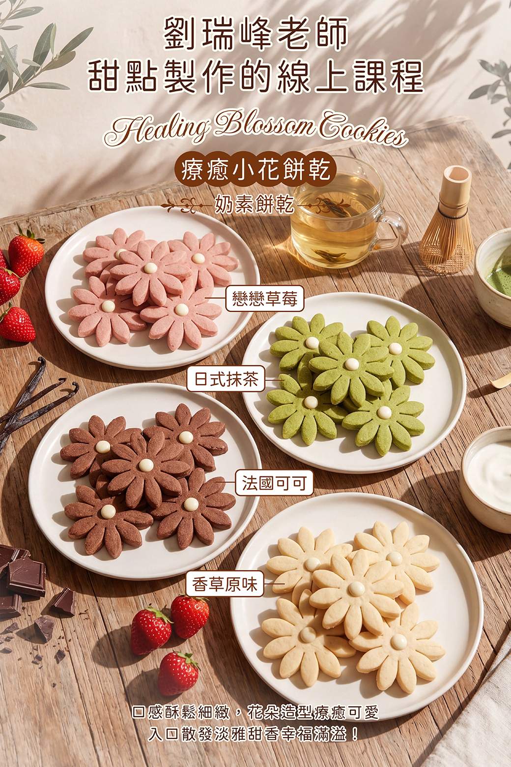 療癒小花餅乾－劉瑞峰老師線上甜點課程