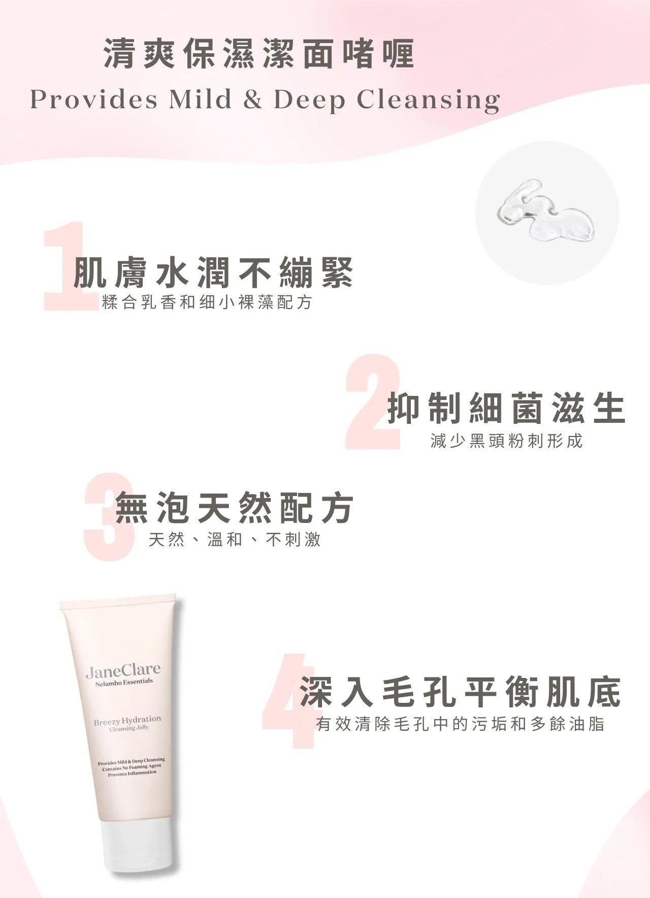 (G1) 清爽保濕潔面啫哩 (100ml) (買一送一, 平均$240/件)  - JaneClare #1405JC
