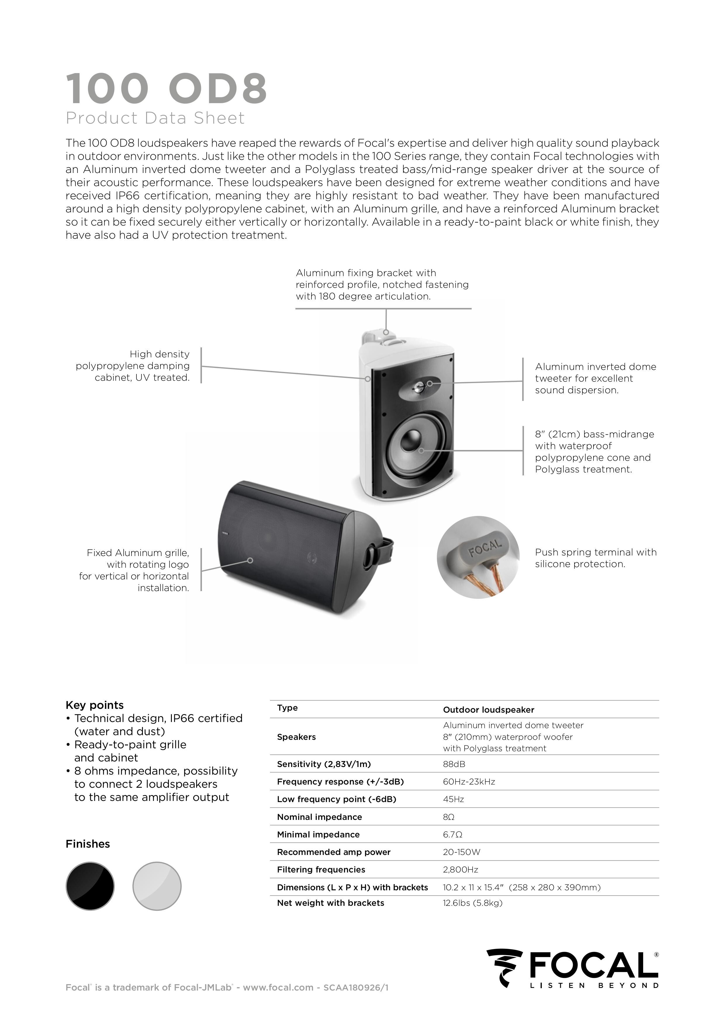 Focal 100 OD8 Product Sheet Pg1