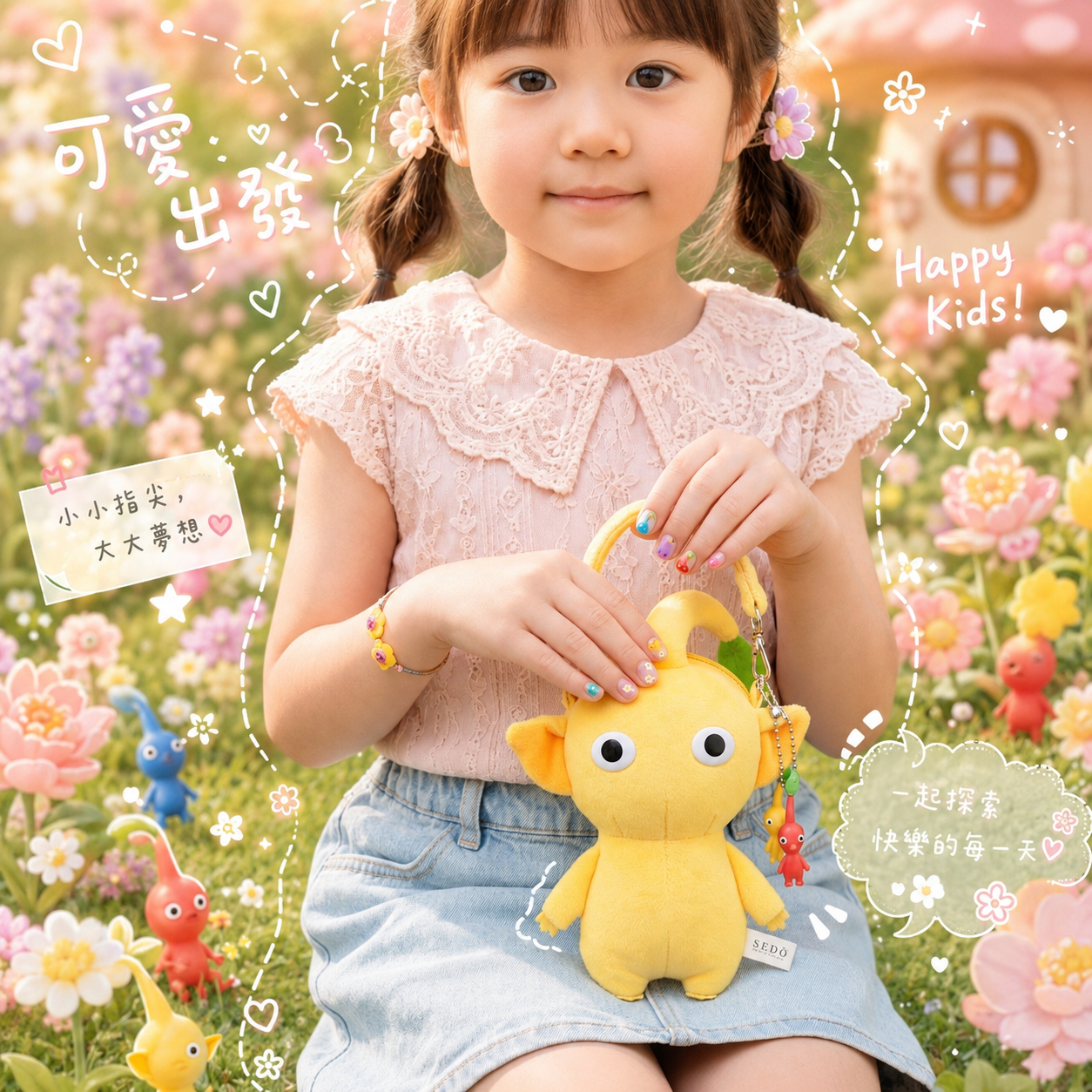 🌸預購🌸■兒童甲■小皮克敏探險囉(附耳夾)
