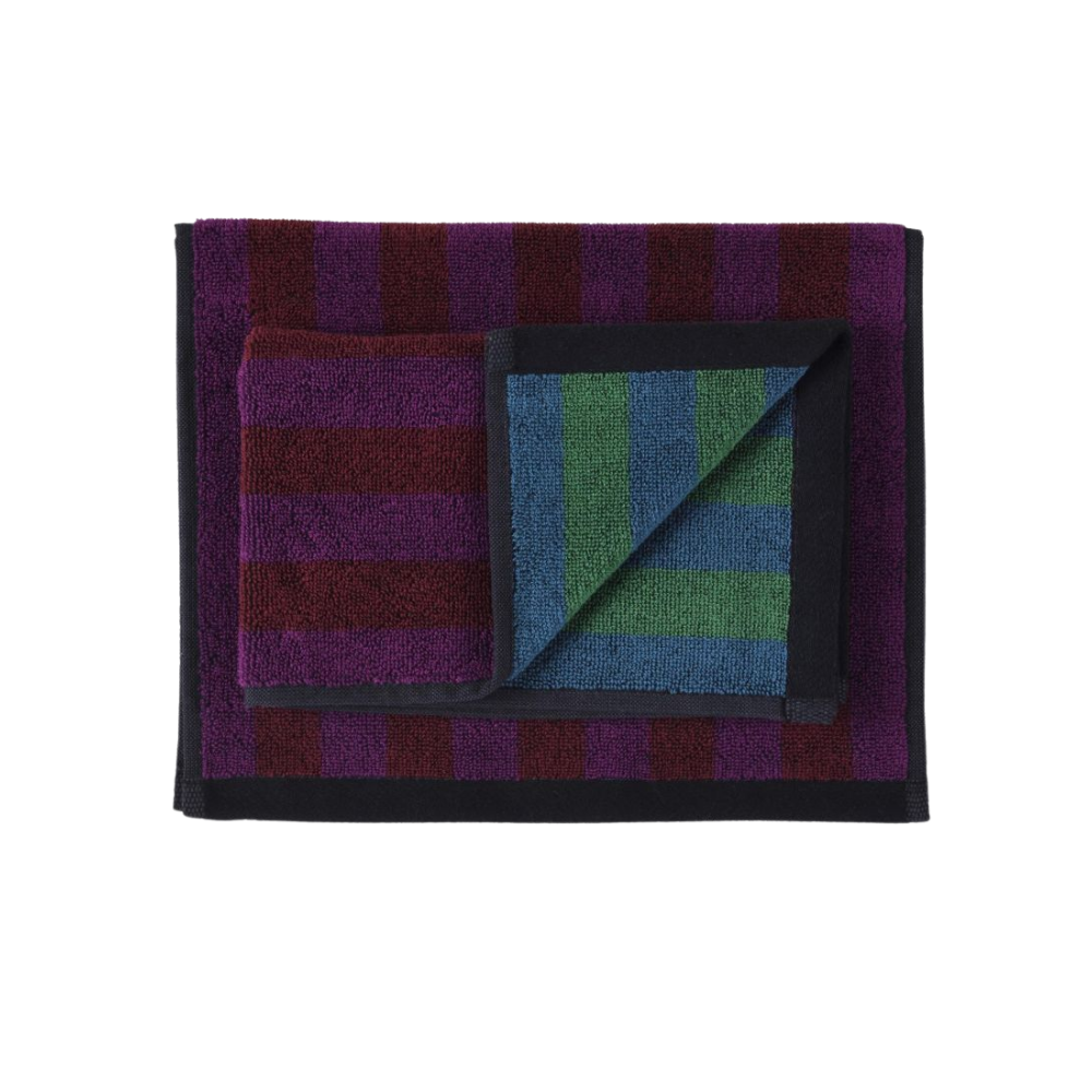 (預購5/30)法國La cerise sur le gâteau 有機棉小毛巾二入組30X50-無花果紫