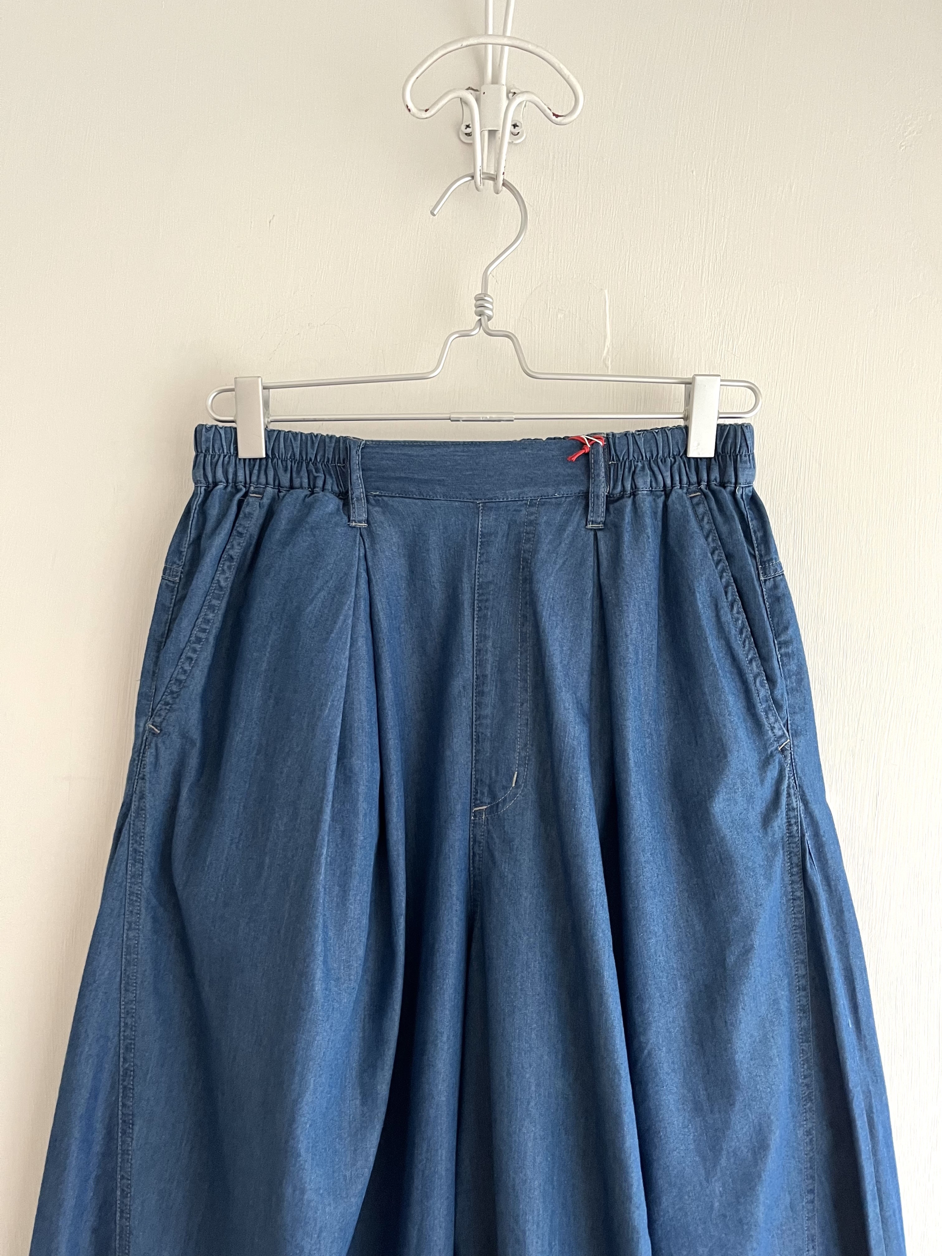 mililopiulu藍色牛仔闊褲