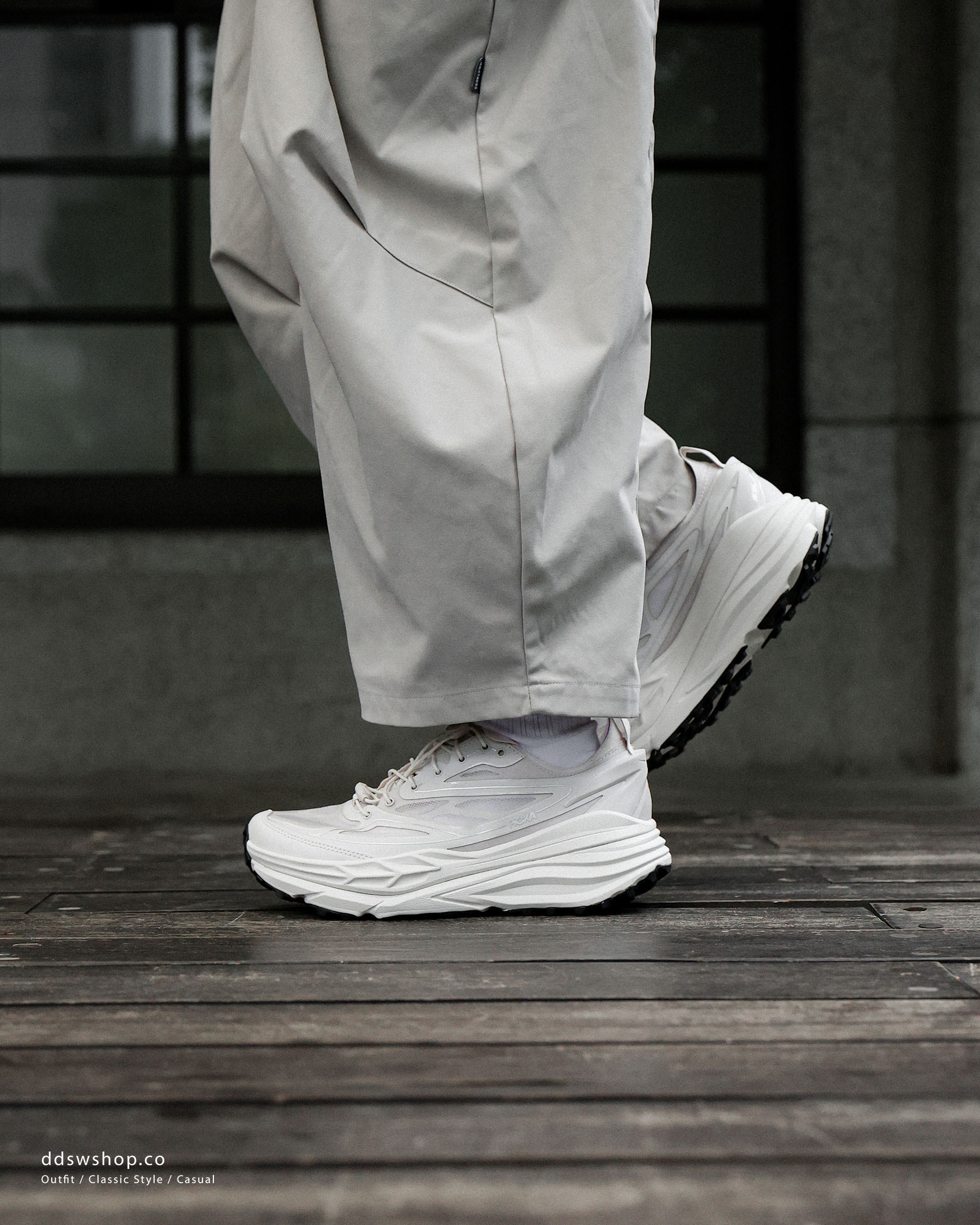 "代購" HOKA U Stinson One7 經典厚底 越野鞋 米灰白 1168931-GTSL