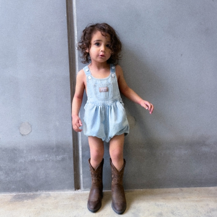 TWIN COLLECTIVE KIDS 牛仔連身泡泡褲 Bowie Bubble Romper - Blue Heaven