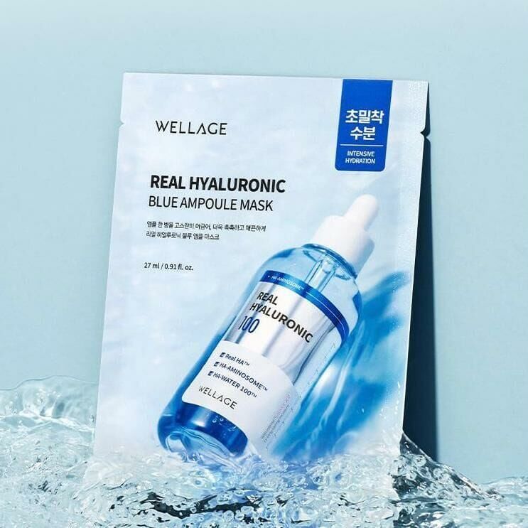 Wellage 唯拉珠 100%透明質酸保濕安瓶精華面膜 5片