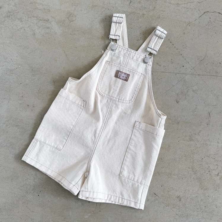 TWIN COLLECTIVE KIDS 大口袋牛仔吊帶短褲 Salty Shortall - New Natural