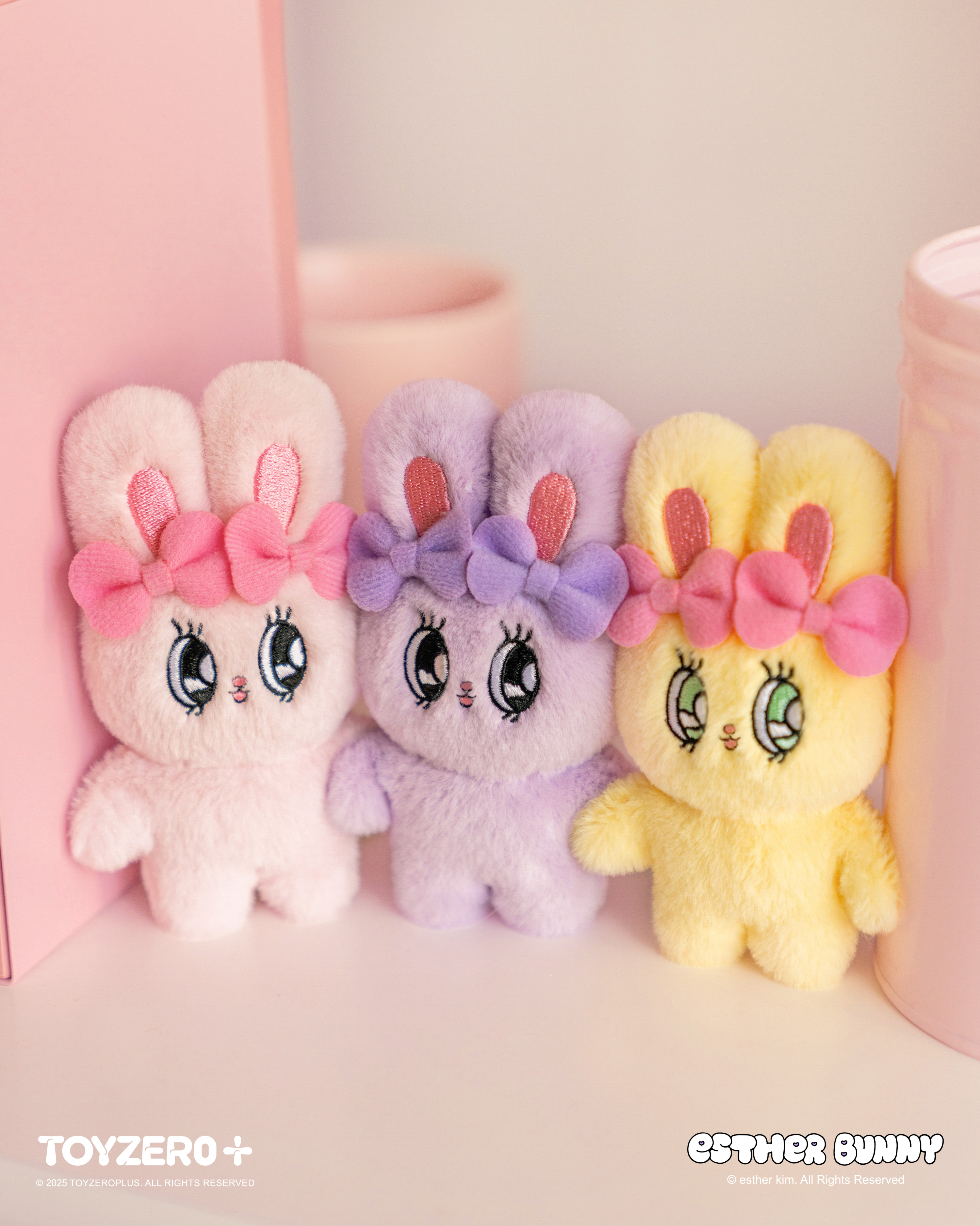 Esther Bunny艾絲樂小兔 - 好友手牽手磁吸毛絨掛件(Blue/Yellow/Cream/Lavender/Ribbon Bunny)