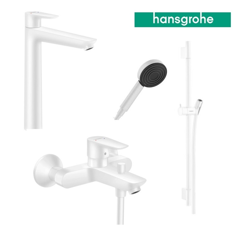 hansgrohe Talis E 71716, -700 + 71740, -700 + 28632, -700 + 24121, -700 Tall Basin Mixer, Bath Mixer & Shower Set