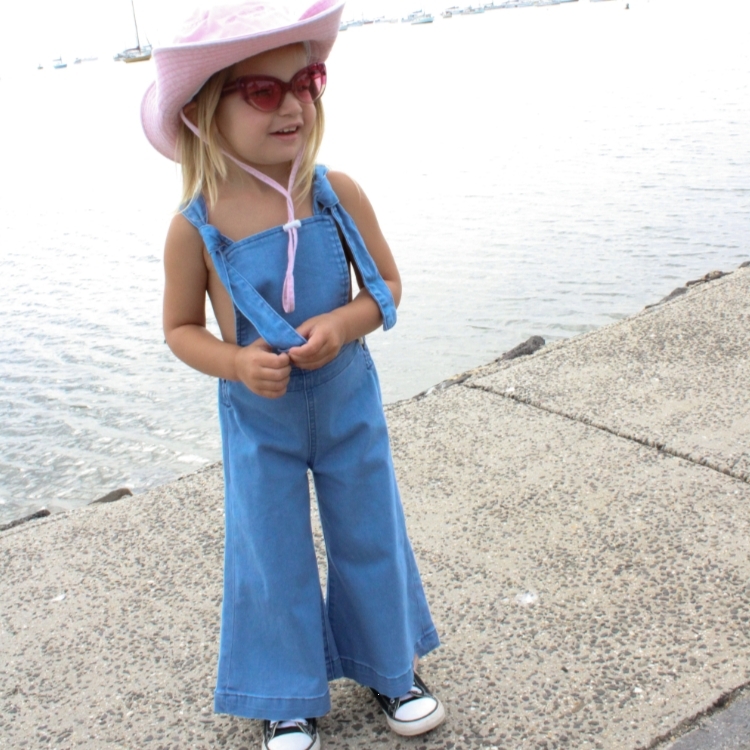 TWIN COLLECTIVE KIDS 鈕釦裝飾吊帶褲 Birkin Bells Overall - Bardot Blue