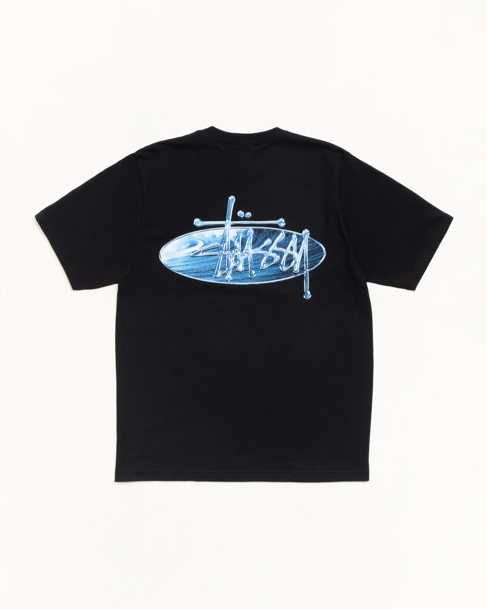 Stussy Wave Oval Tee - Black