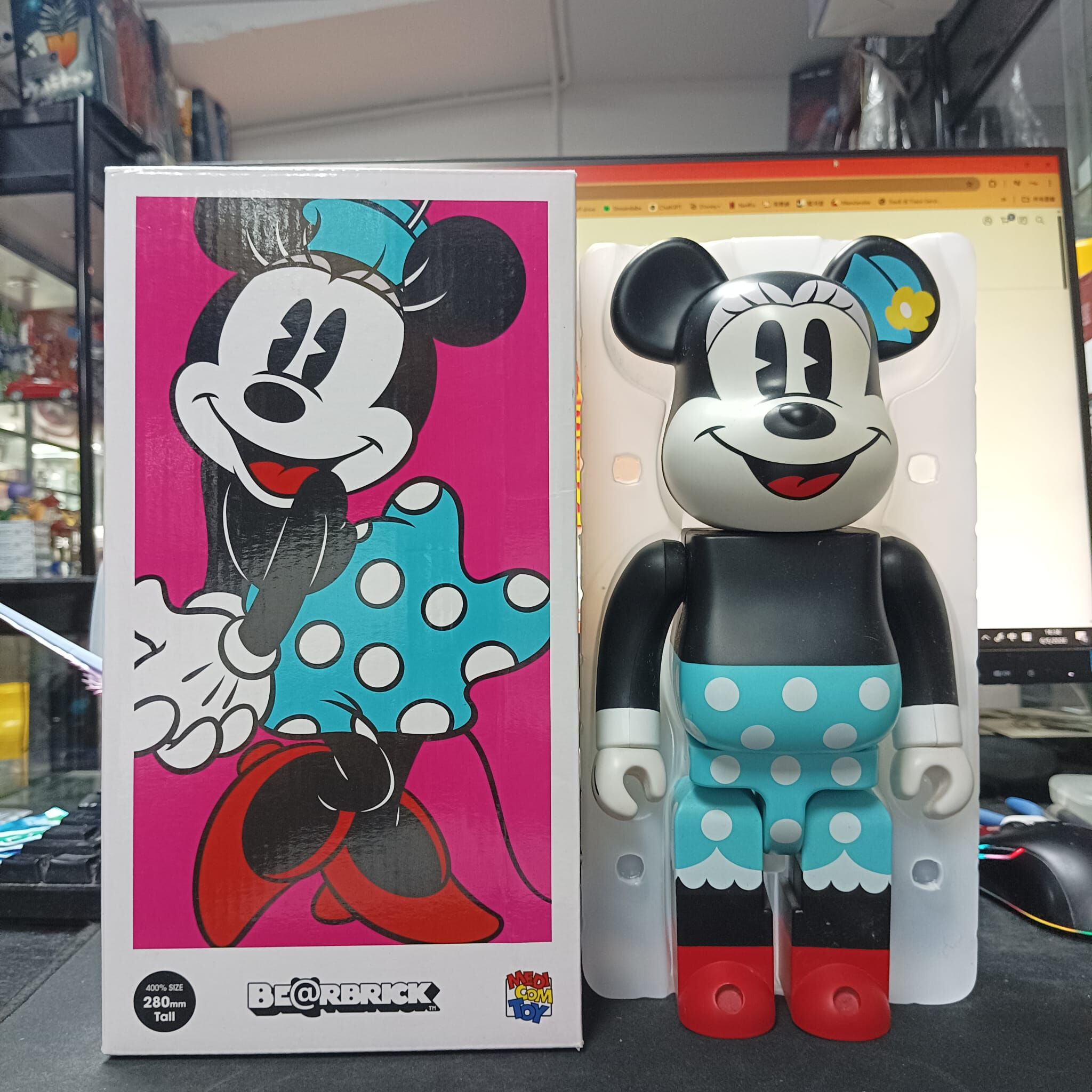 寄賣-Medicom BE@RBRICK MINNIE MOUSE 400％