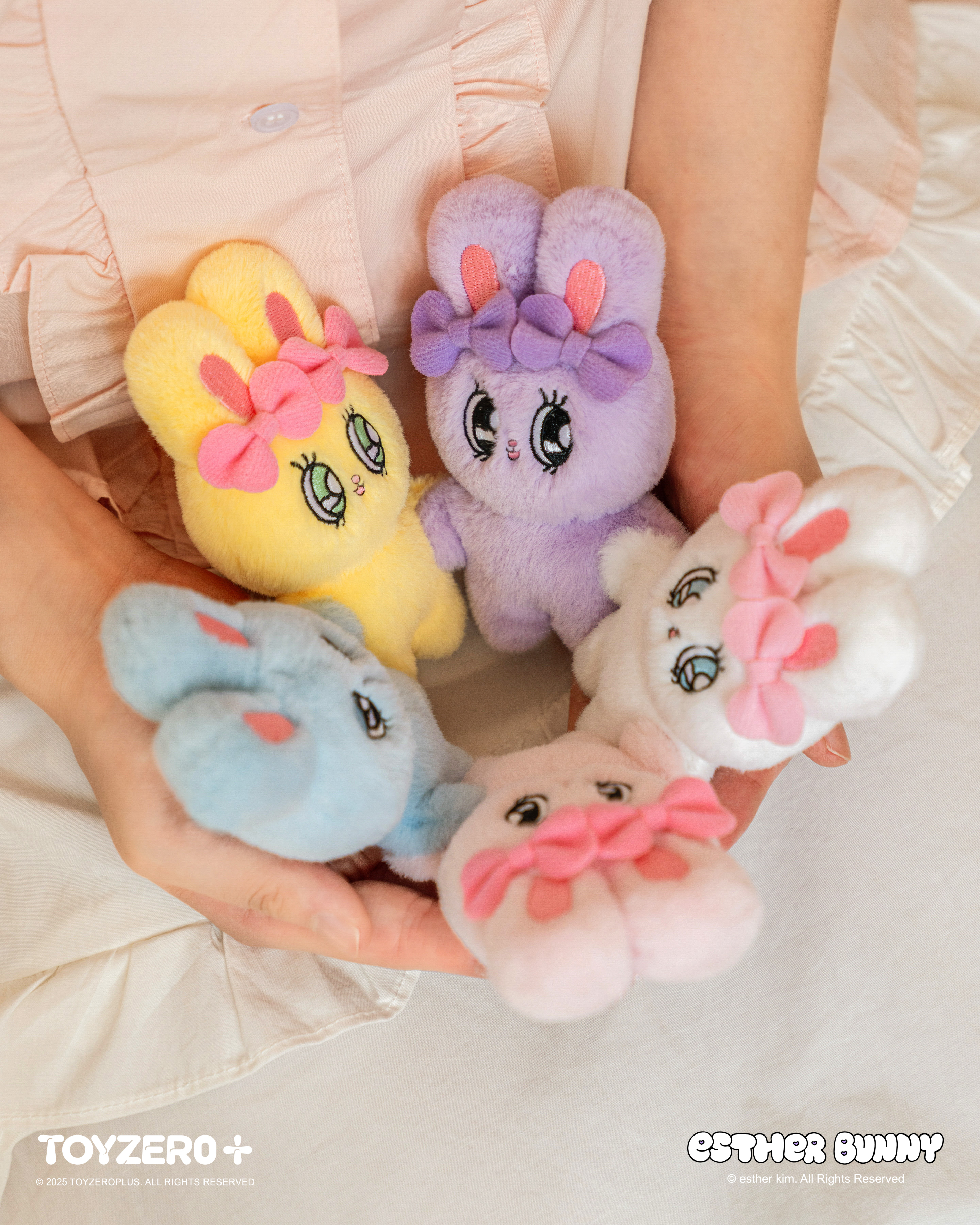 Esther Bunny艾絲樂小兔 - 好友手牽手磁吸毛絨掛件(Blue/Yellow/Cream/Lavender/Ribbon Bunny)
