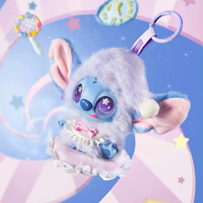 MINISO 迪士尼史迪奇醒了也不起系列搪膠毛絨吊卡 掛飾 掛件 MINISO-05 [台灣現貨]