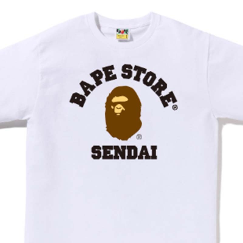 BAPE STORE Sendai College Tee 猿人 字體 仙台限定 短袖 白色 1M22110006-WE [台灣現貨]