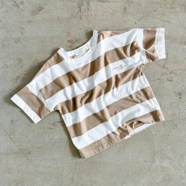 TWIN COLLECTIVE KIDS 條紋寬鬆T恤 Stripe Tee - Sand