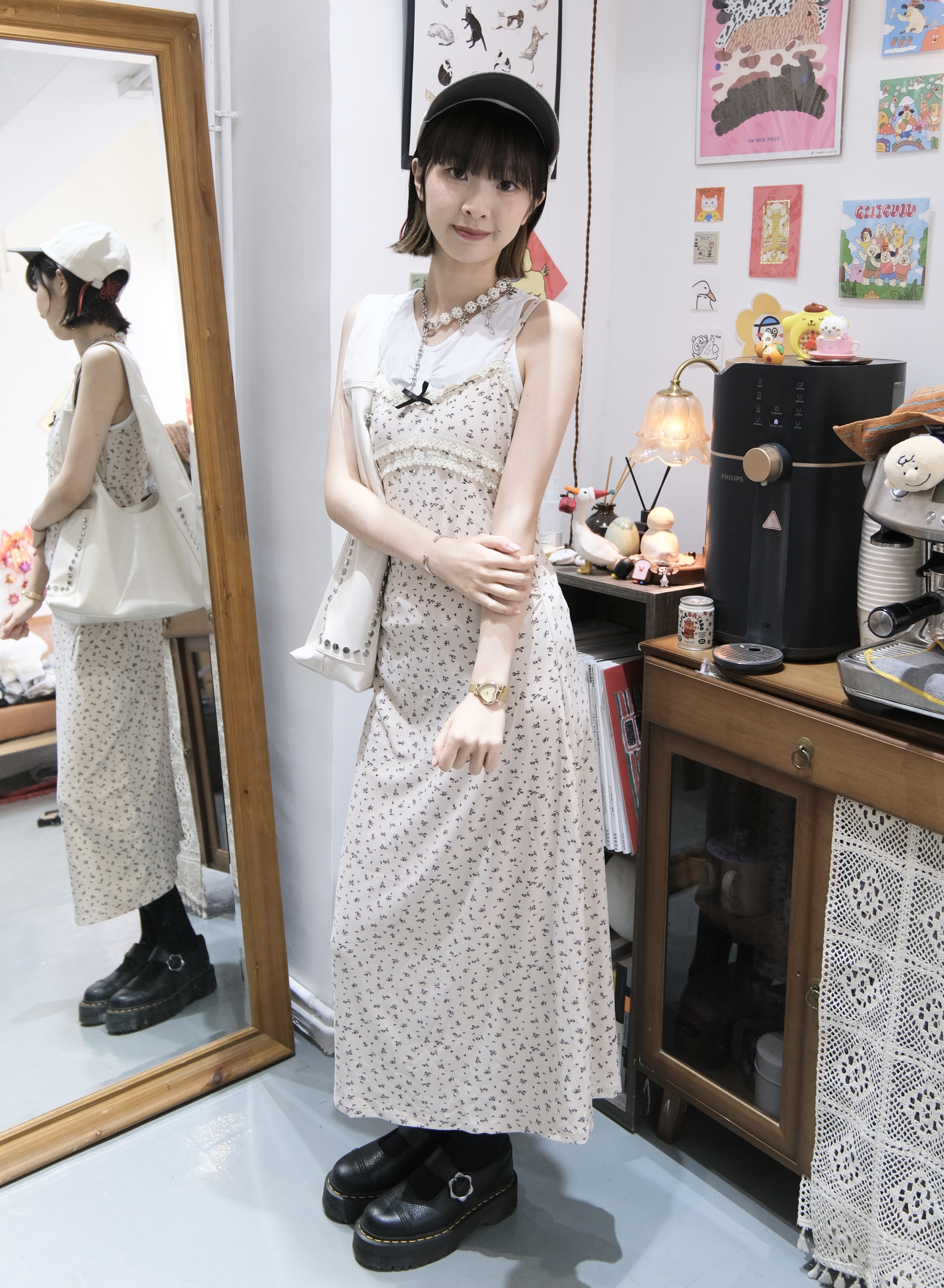 碎花蝴蝶結洋裝