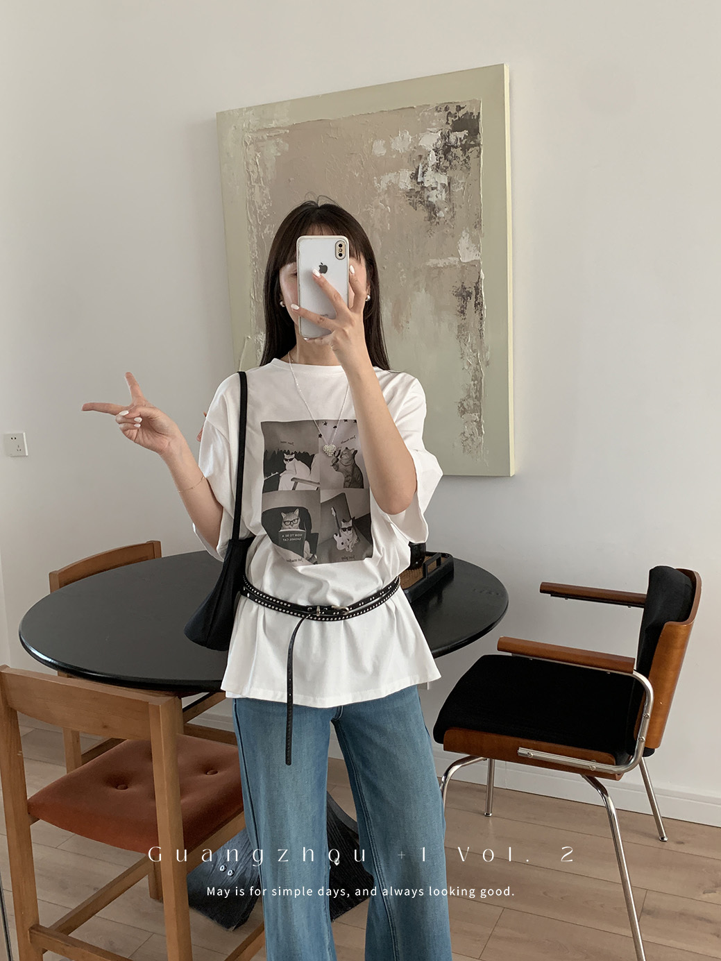 (R02)Lovely貓咪大TEE-1色