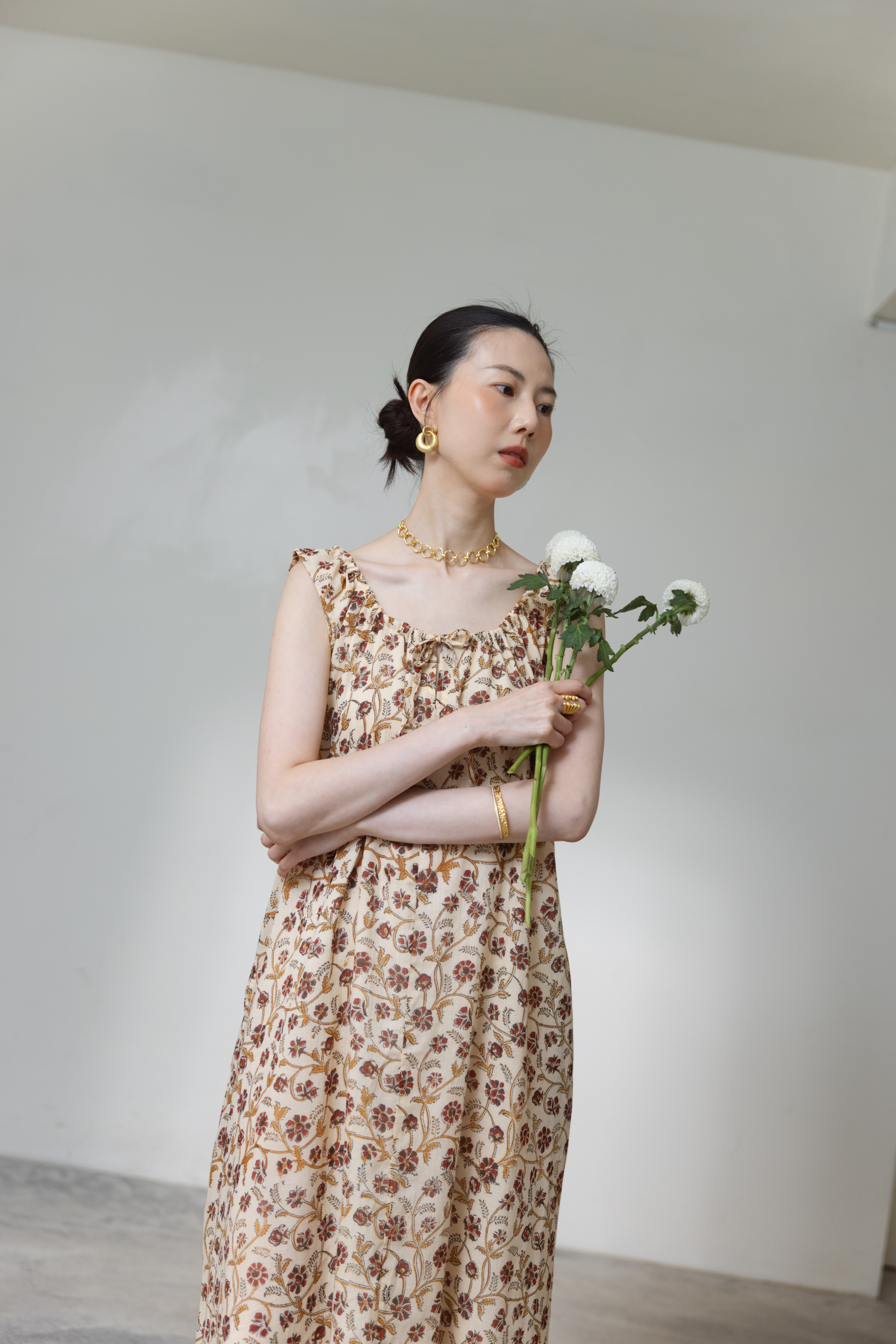 前綁帶U背無袖洋裝_小咖花