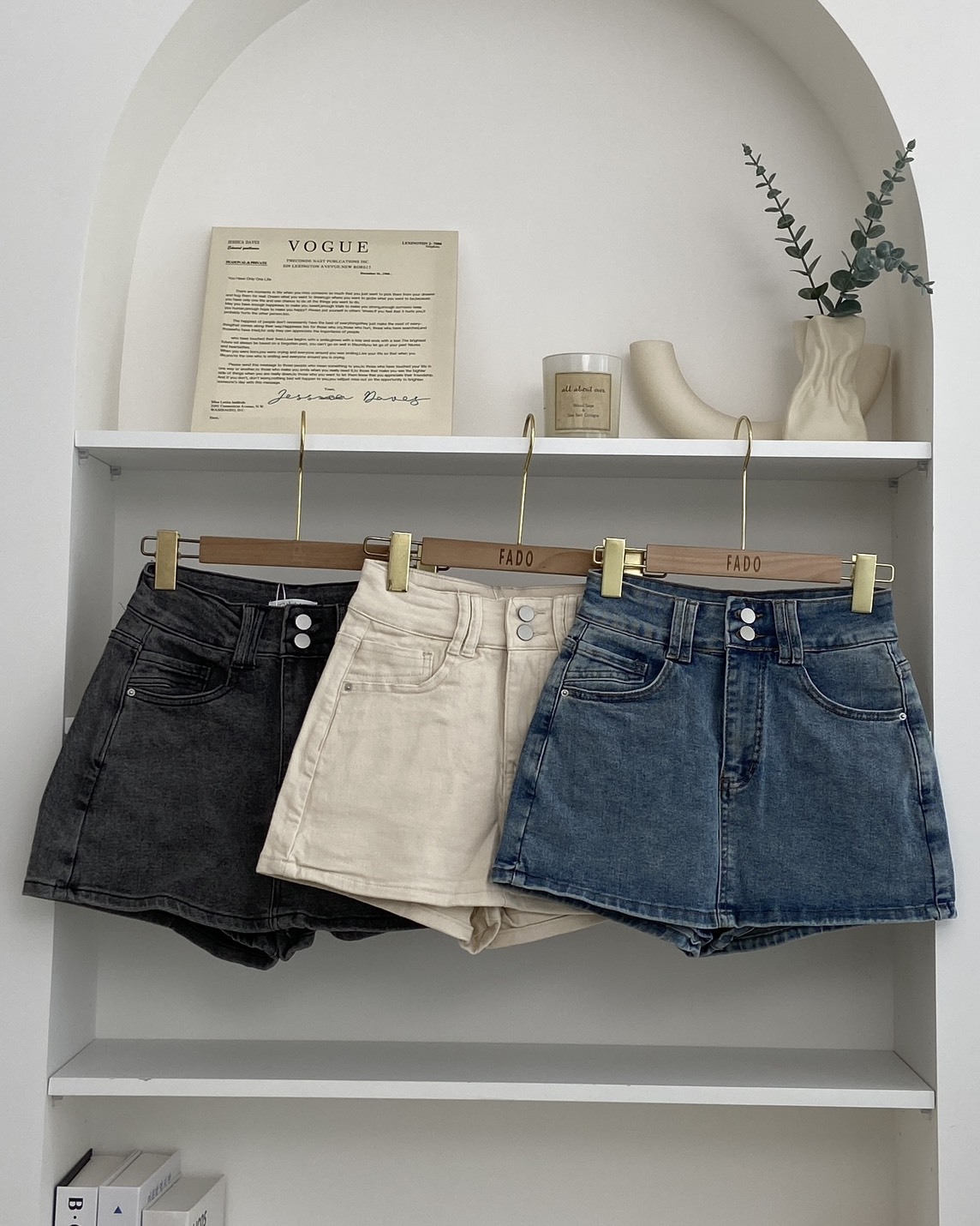 法朵Fado shop｜高腰雙扣A字牛仔褲裙 455B003 三色