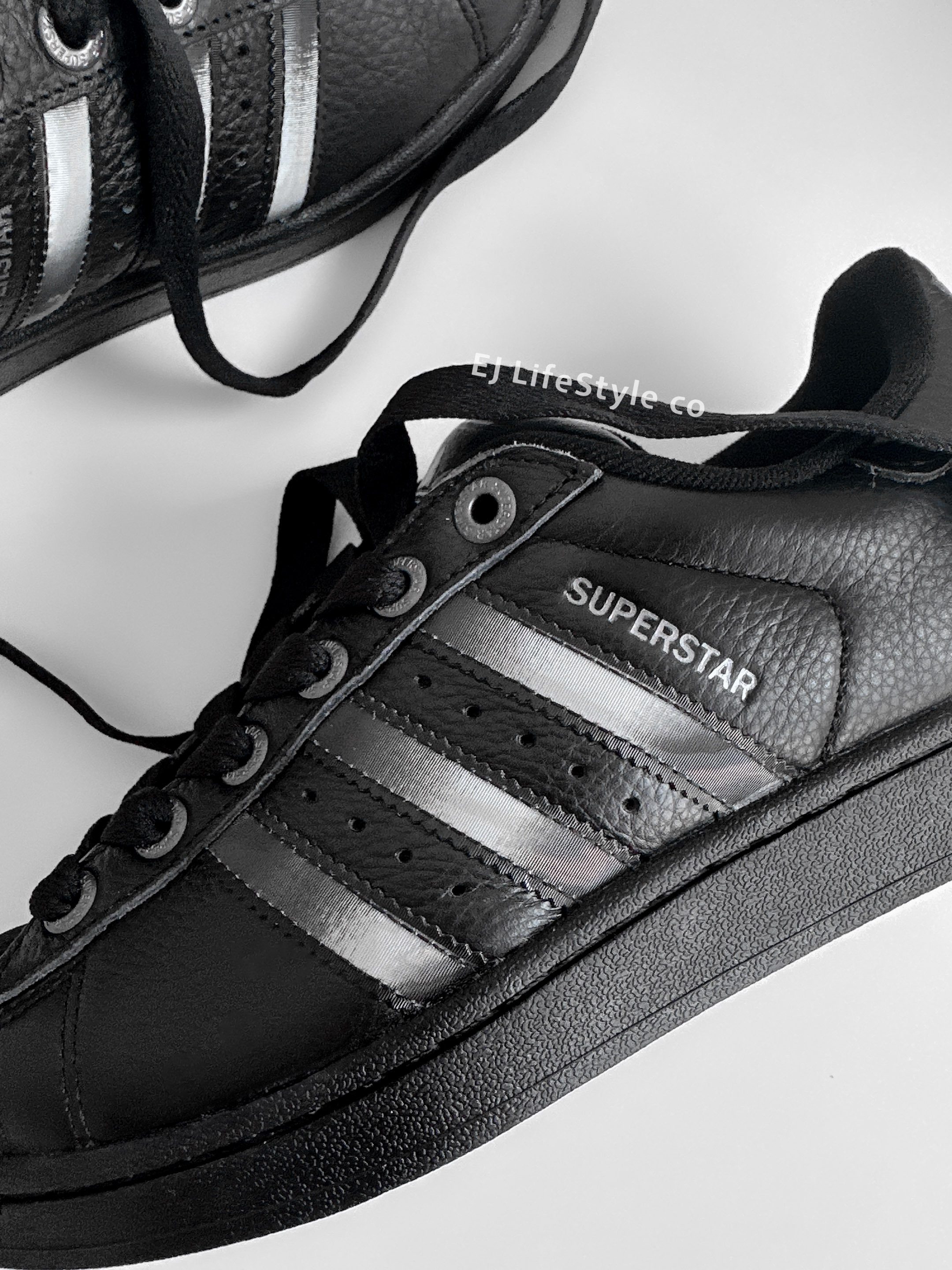ADIDAS SUPERSTAR 2.0 貝殼頭 愛迪達 三葉草 光柵拼接 黑標 荔枝皮革 男女鞋 JQ3914 / 調貨