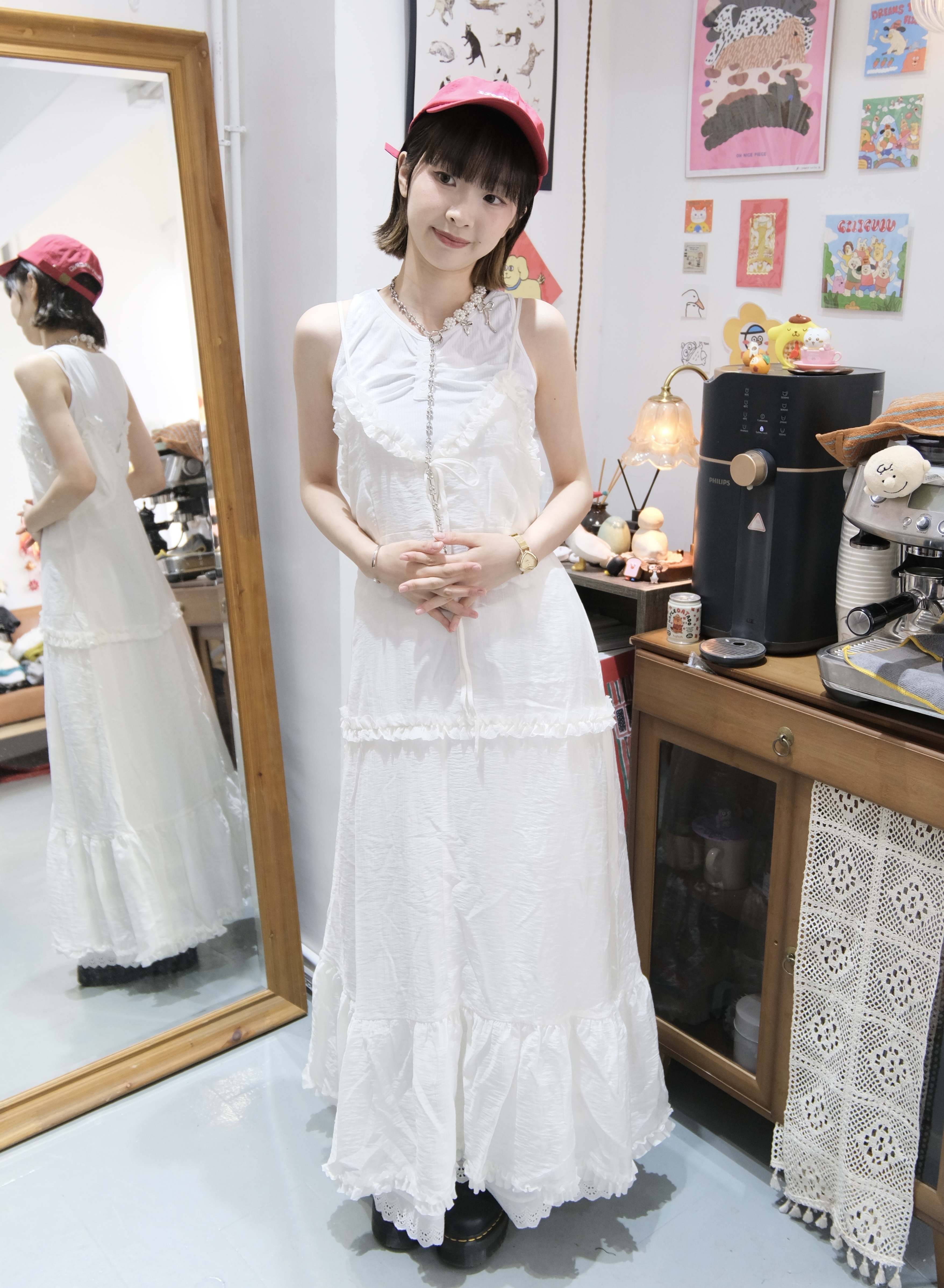 Ruffle胸罩長ops