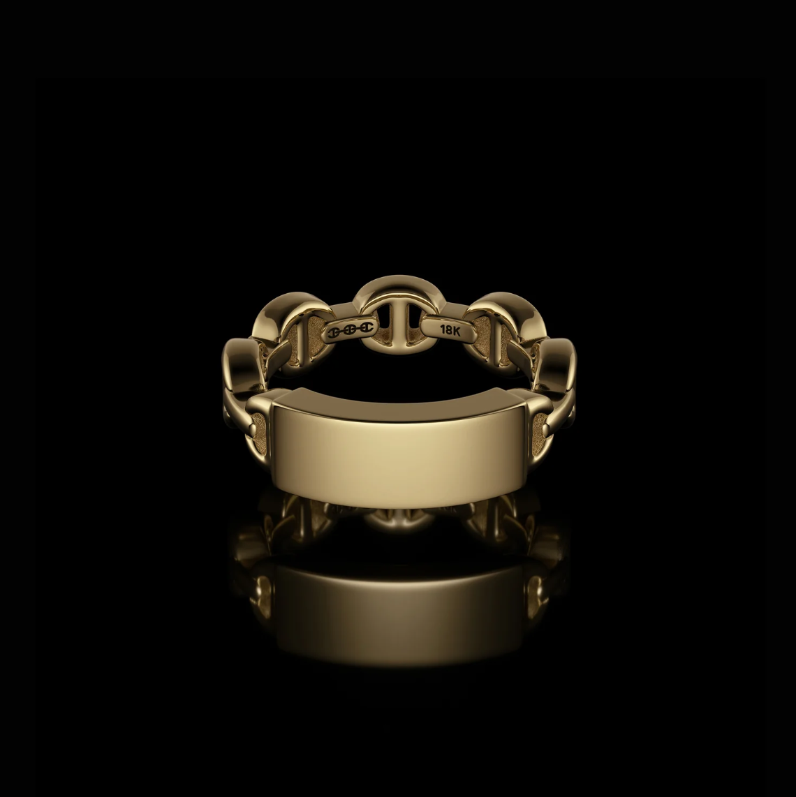 HB002M DAME TRI-LINK MONOGRAM - 18K GOLD