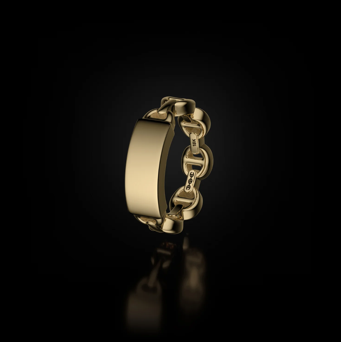 HB002M DAME TRI-LINK MONOGRAM - 18K GOLD